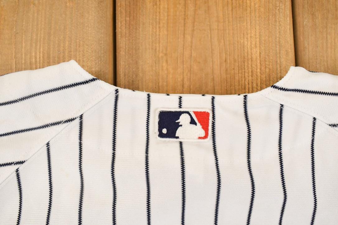 Vintage 1990s New York Yankees Pinstripe MLB Baseball Jersey Men's Youth L - Image 5
