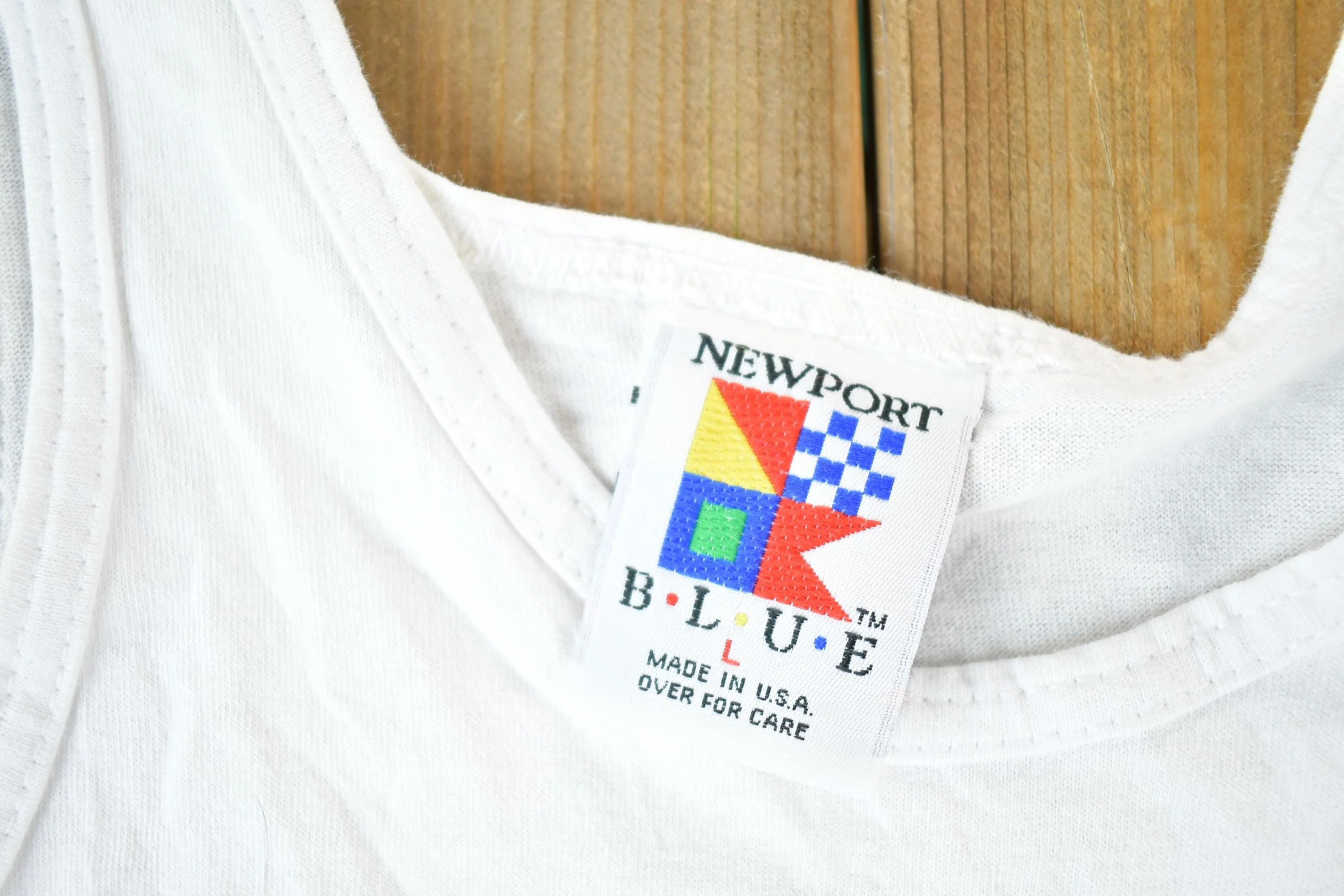 Vintage 1990s Newport Blue Sailboat Tank Top Mens L - Image 7