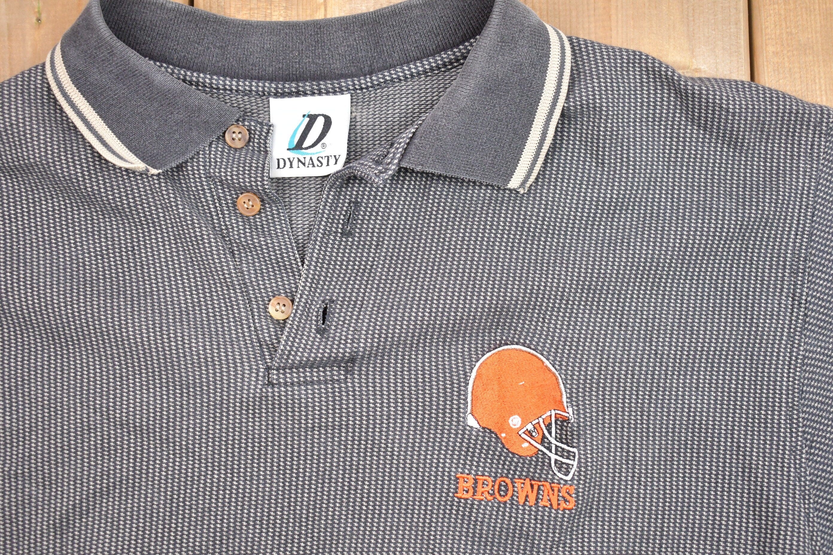 Vintage 1990s NFL Cleveland Browns Collared Shirt Men's Large - Image 3