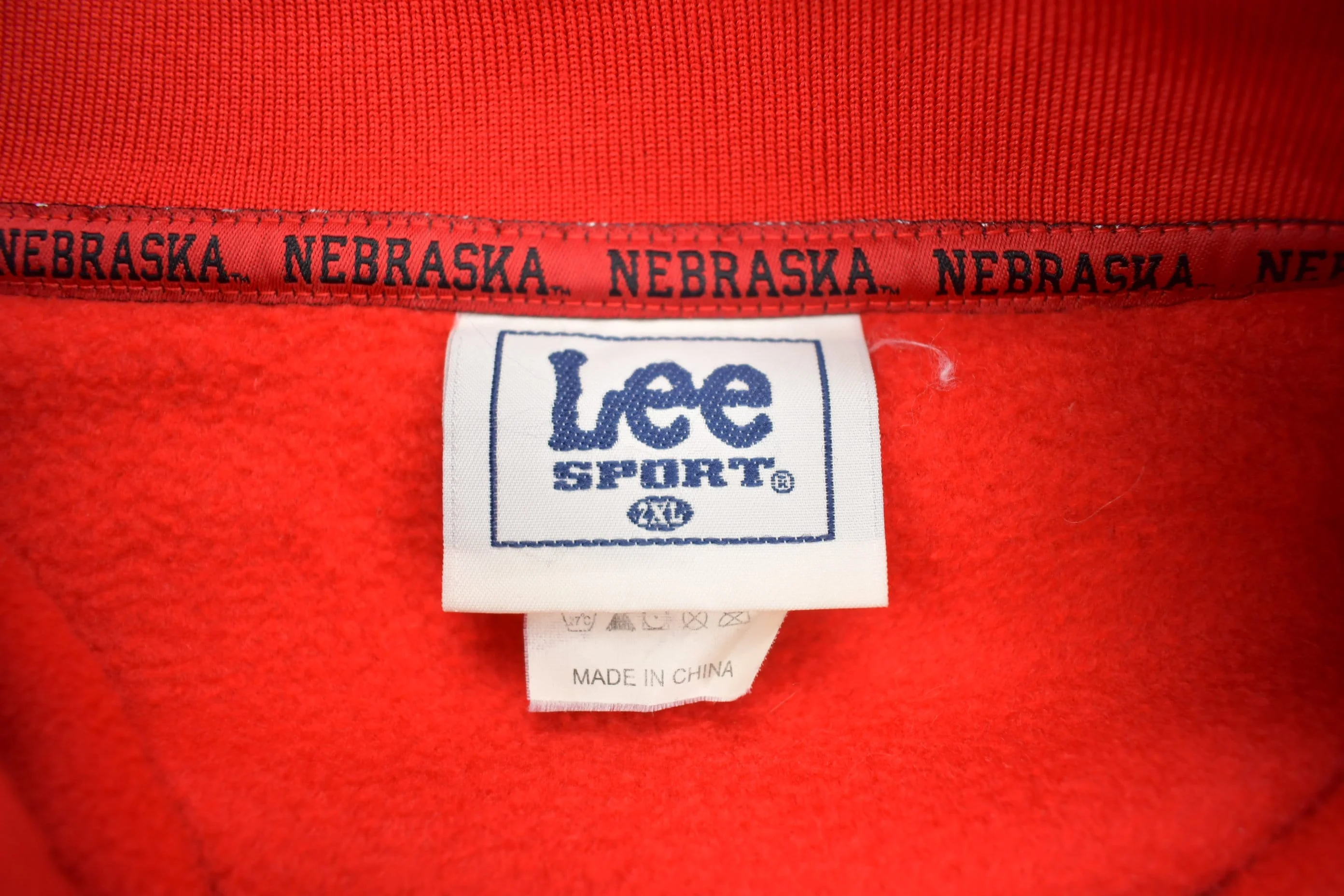 Vintage 1990s NFL Nebraska Huskers Fleece Quarter Zip Up Sweatshirt Men's 2XL - Image 3