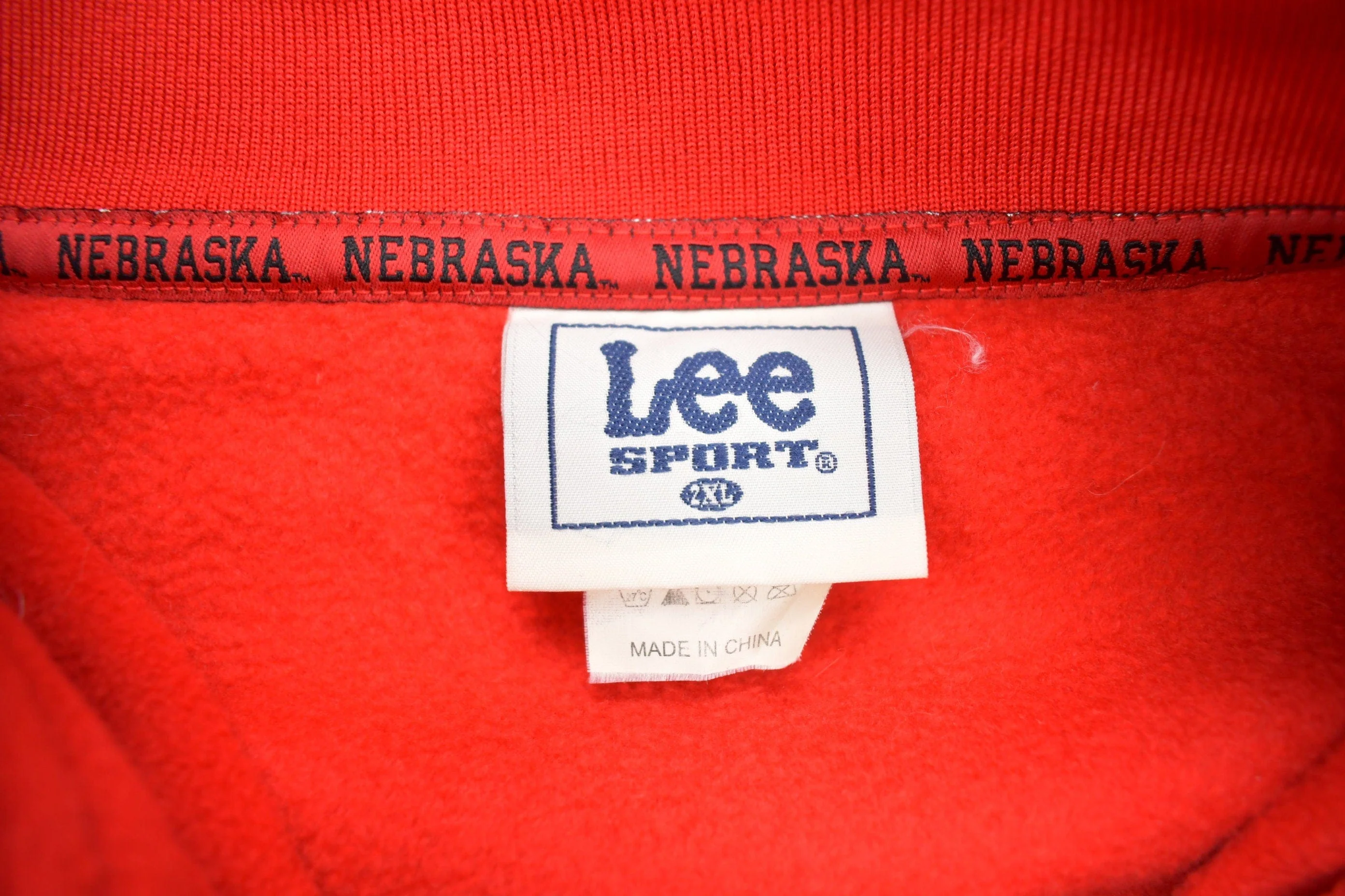 Vintage 1990s NFL Nebraska Huskers Fleece Quarter Zip Up Sweatshirt Men's 2XL - Image 4