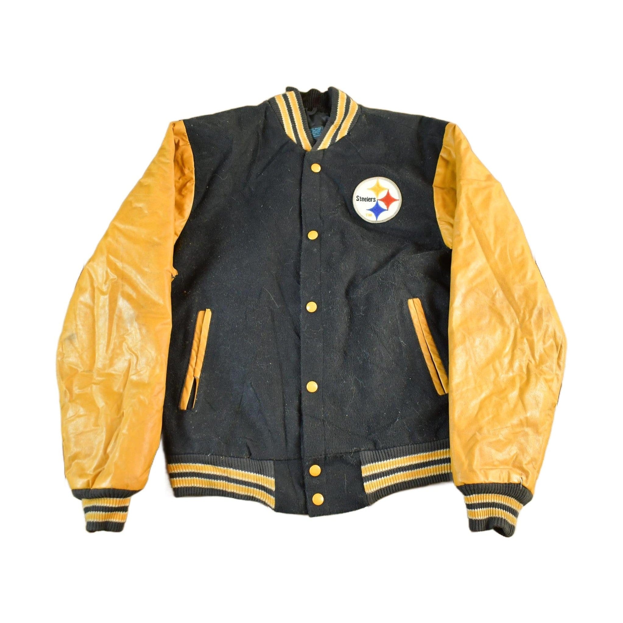 Vintage 1990s NFL Pittsburgh Steelers Wool Embroidered Varsity Jacket Youth Large