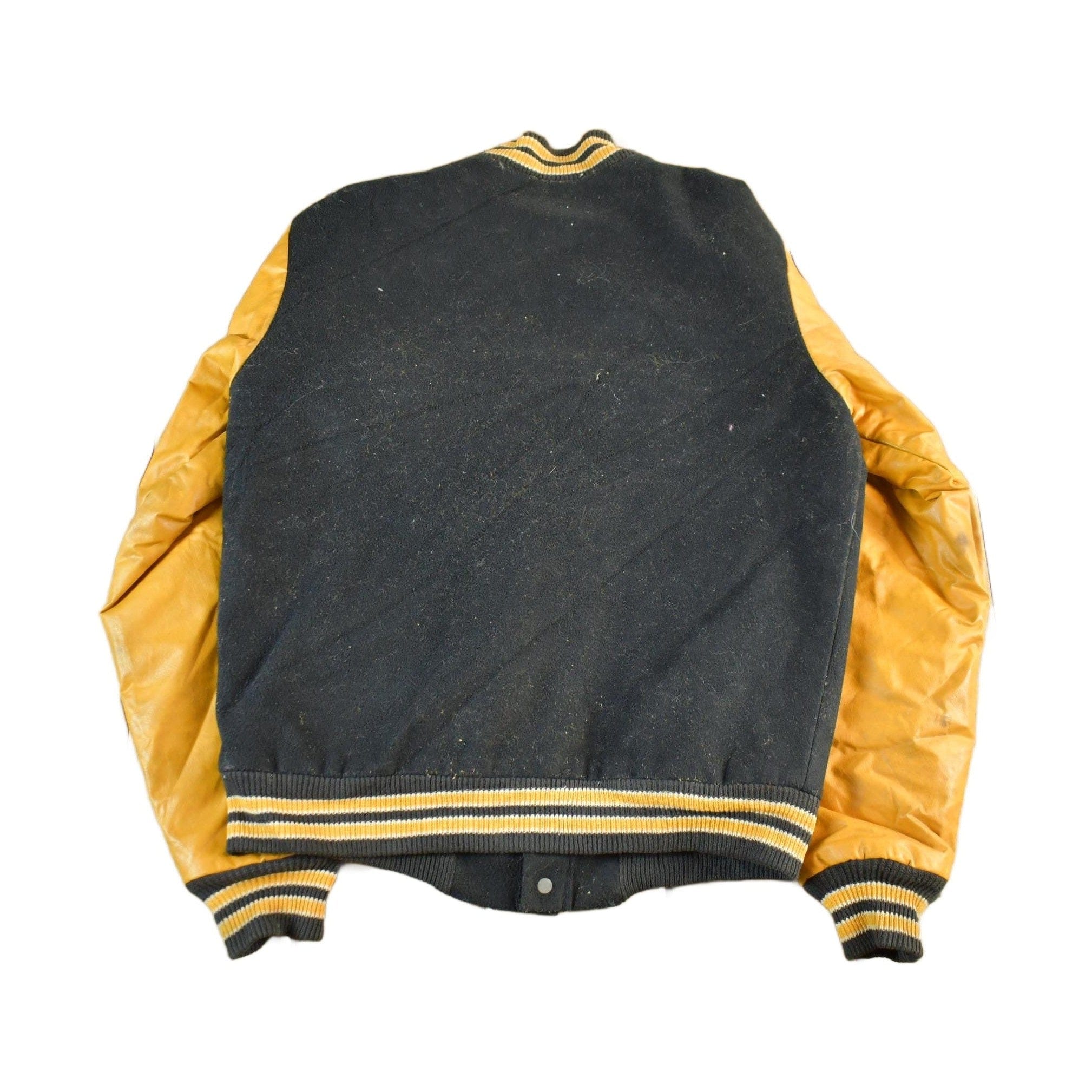 Vintage 1990s NFL Pittsburgh Steelers Wool Embroidered Varsity Jacket Youth Large - Image 2