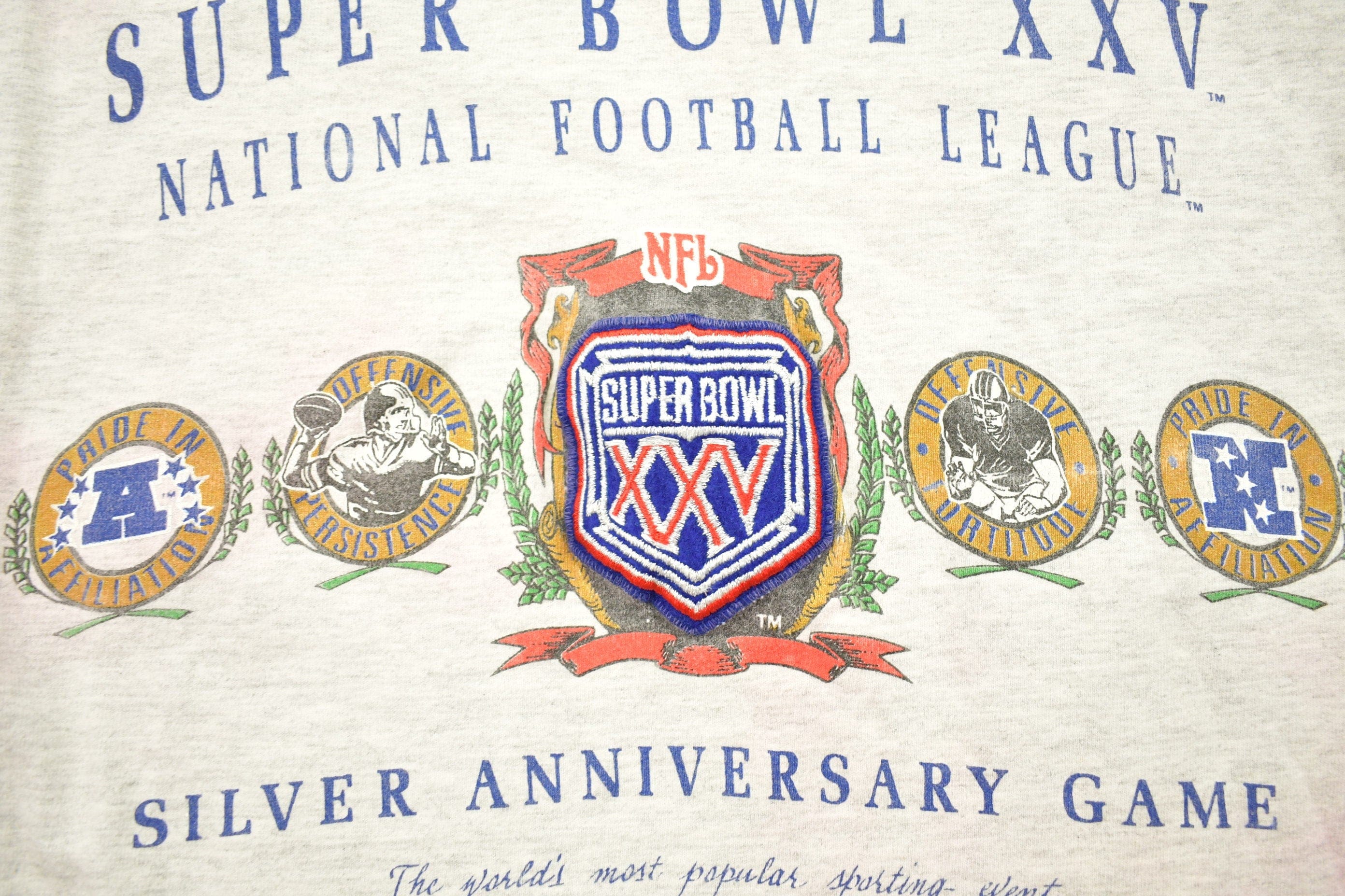 Vintage 1990s NFL Superbowl Graphic T-Shirt Men's Large - Image 3