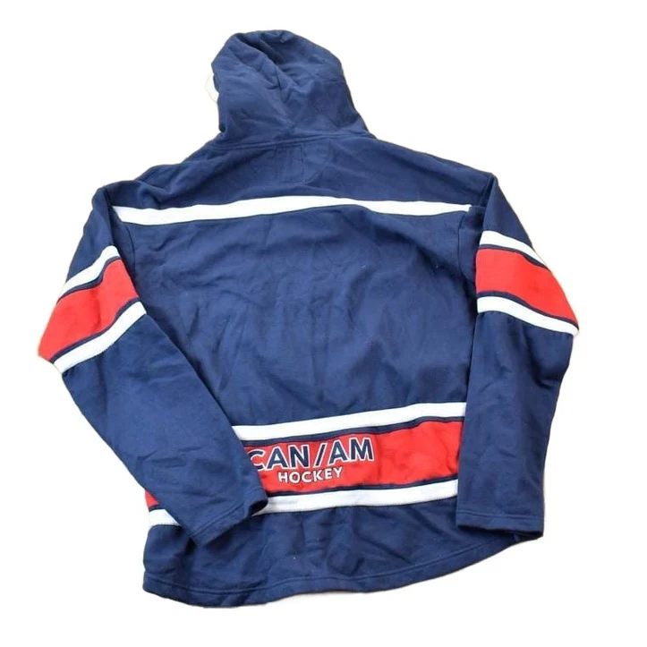 Vintage 2000s NHL Can Am Hockey Hooded Sweatshirt Men's Large - Image 2