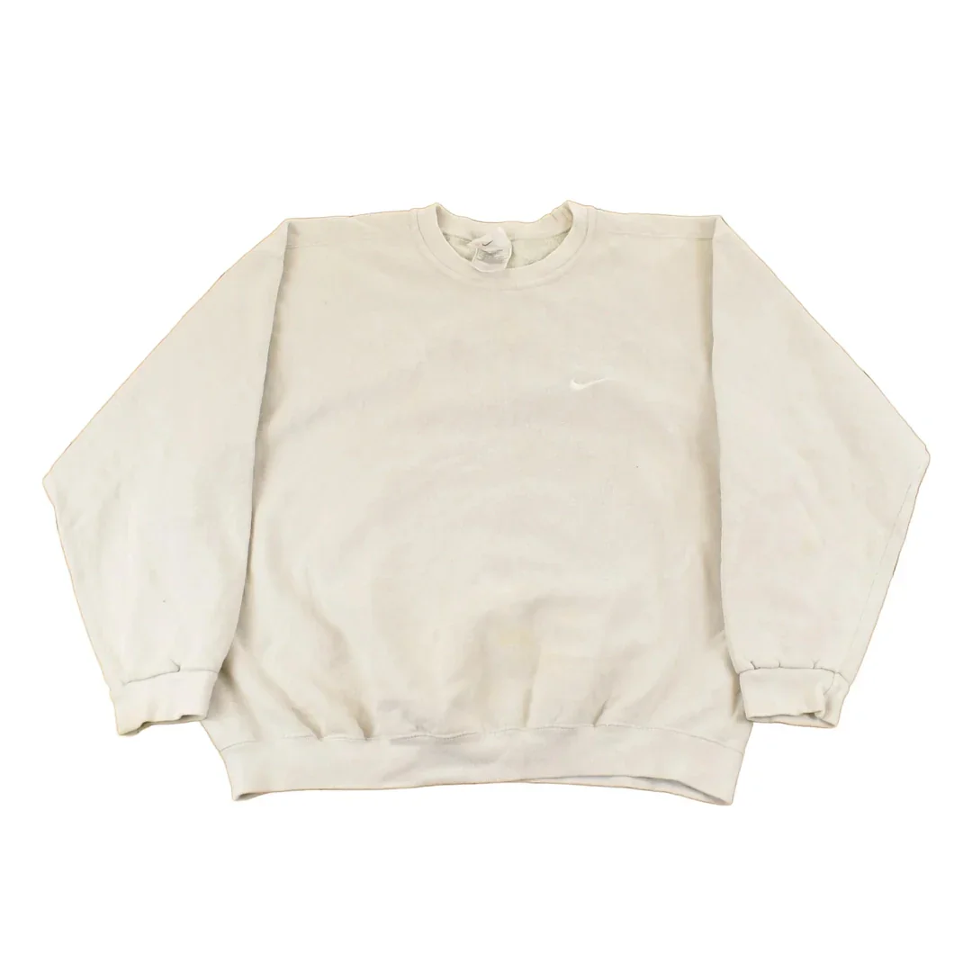 Vintage 1990s Nike Embroidered Mini Swoosh Crewneck Sweatshirt Men's Large