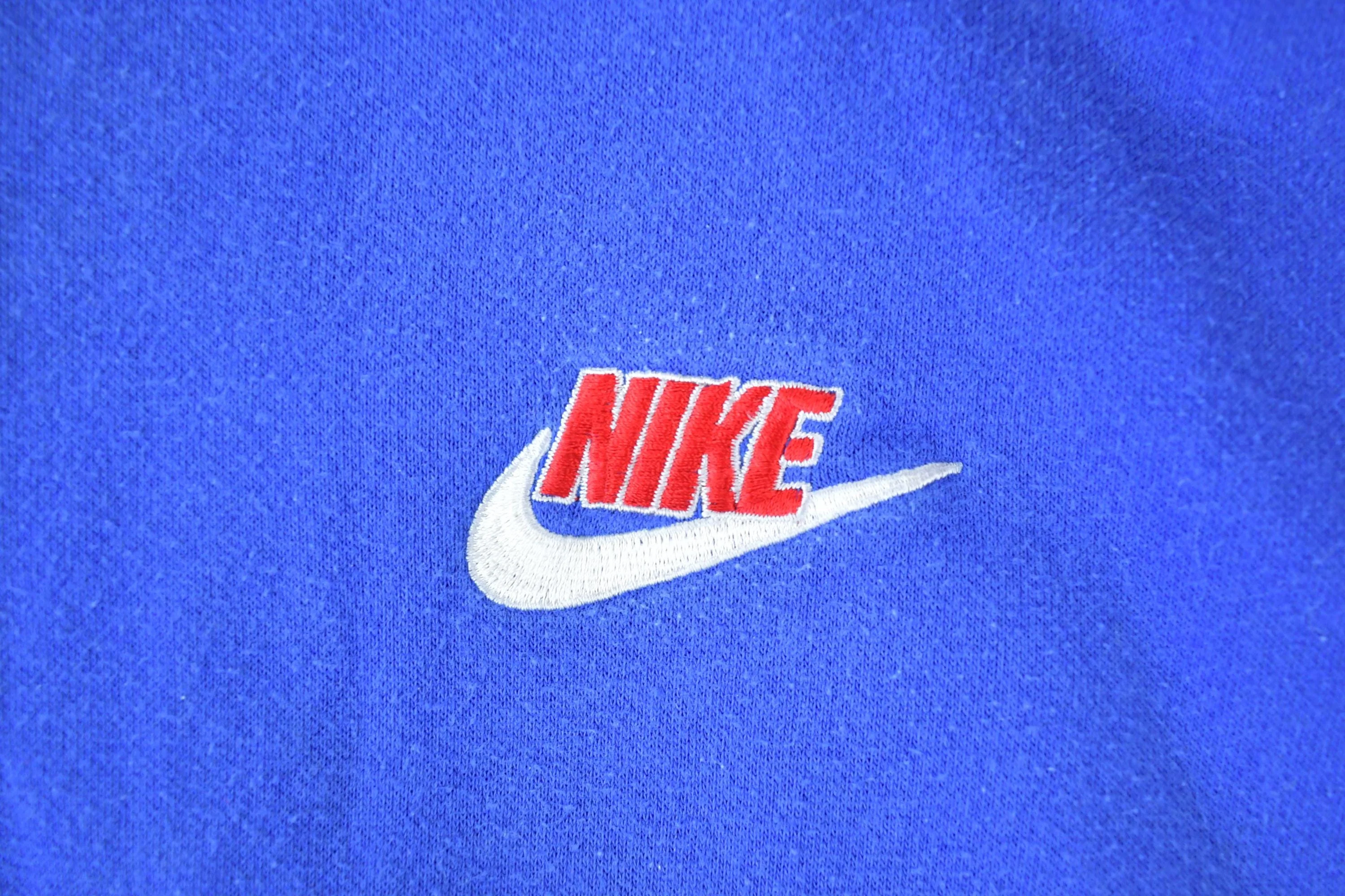 Vintage 1990s Nike Embroidered Mini Swoosh Hoodie Sweatshirt Men's 2XL - Image 3