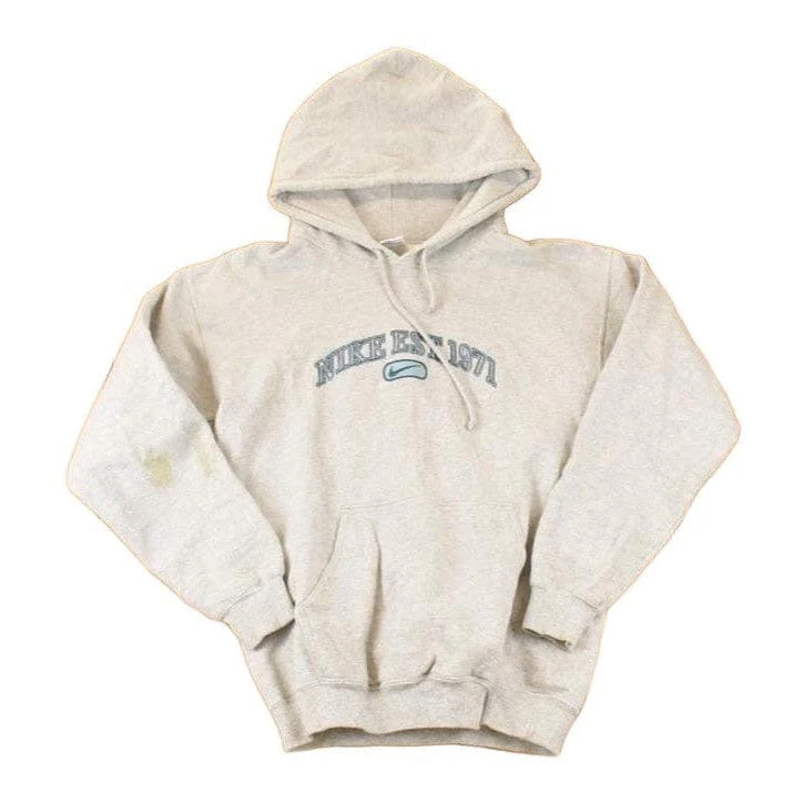 Vintage 1990s Nike Embroidered Mini Swoosh Hoodie Sweatshirt Men's L