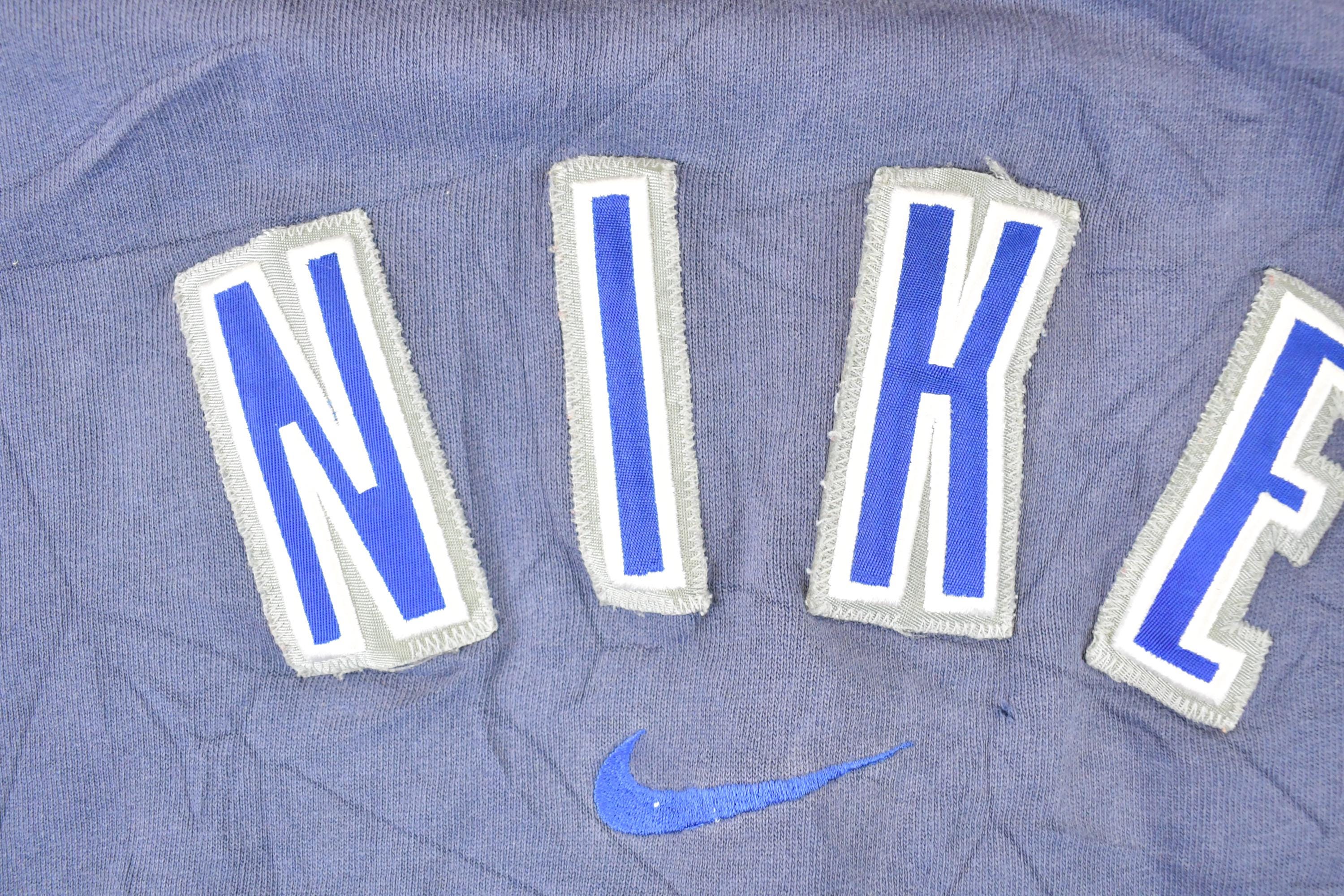 Vintage 1990s Nike Embroidered Mini Swoosh Hoodie Sweatshirt Men's S - Image 3