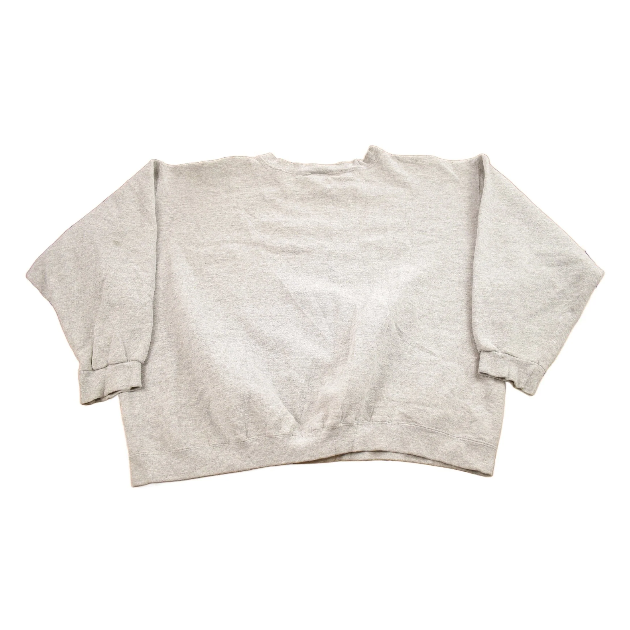 Vintage 1990s Nike Heather Grey Mini Swoosh Crewneck Sweatshirt Men's XL - Image 2