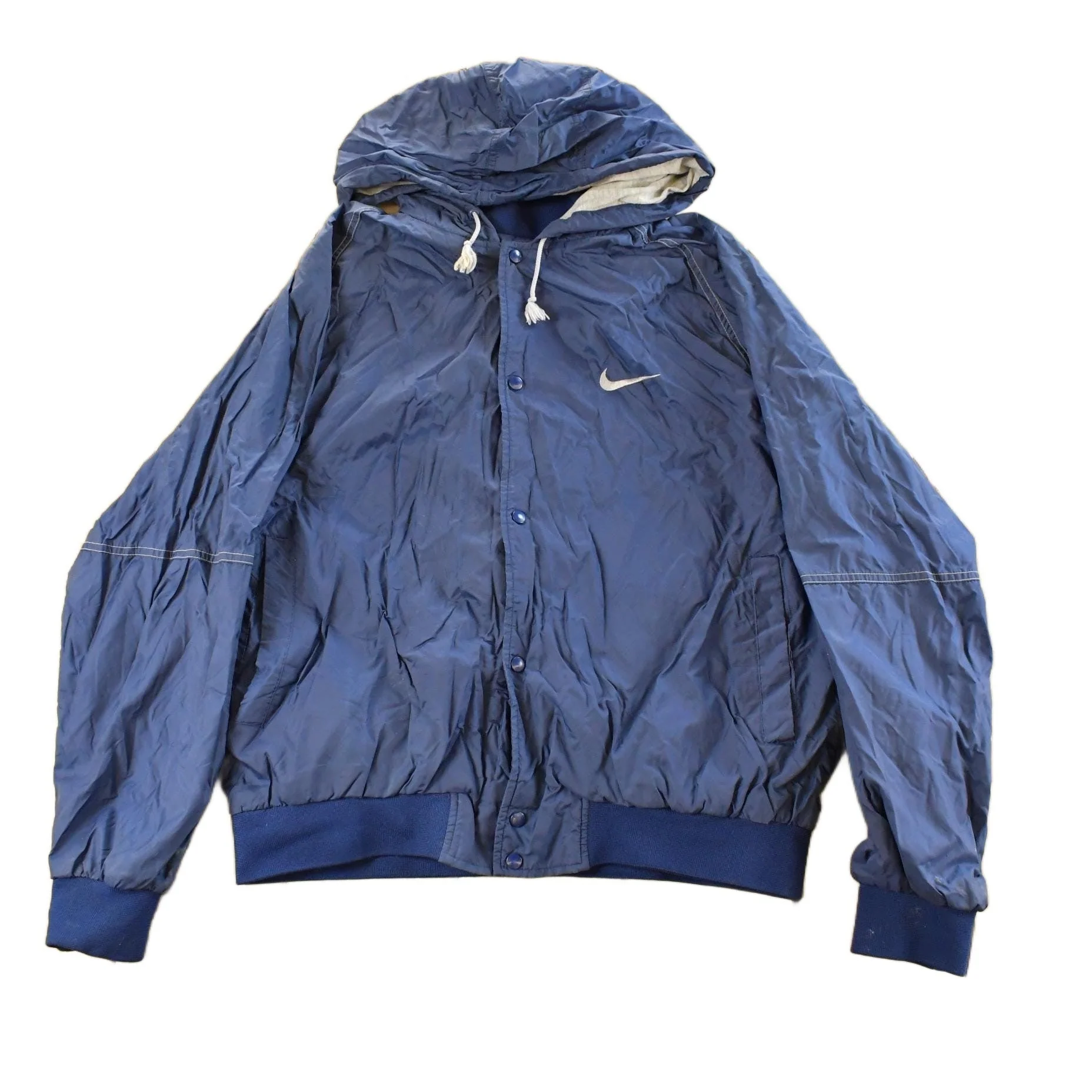 Vintage 1990s Nike Mini Swoosh Hooded Windbreaker Jacket Men's Large