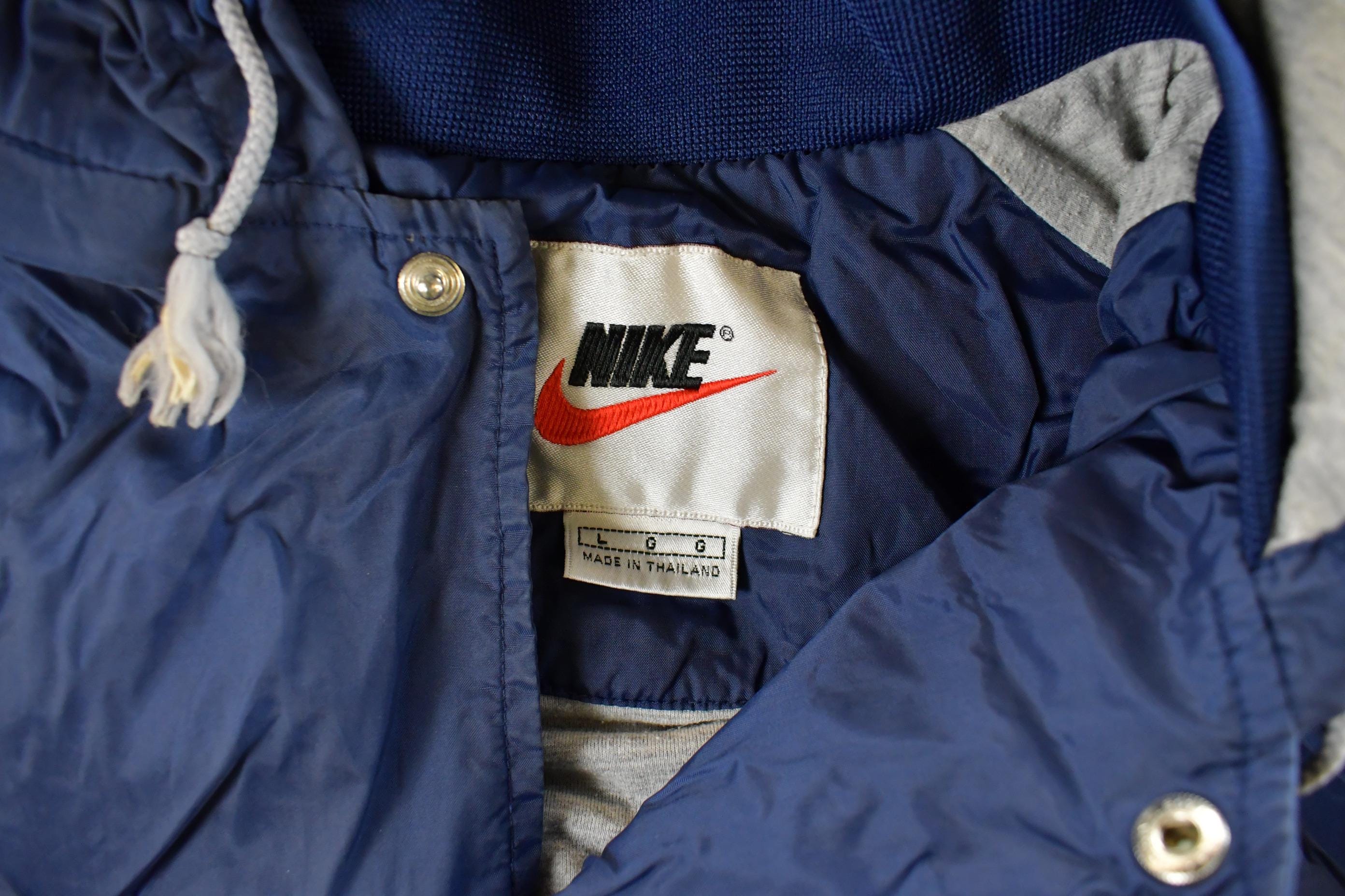 Vintage 1990s Nike Mini Swoosh Hooded Windbreaker Jacket Men's Large - Image 5