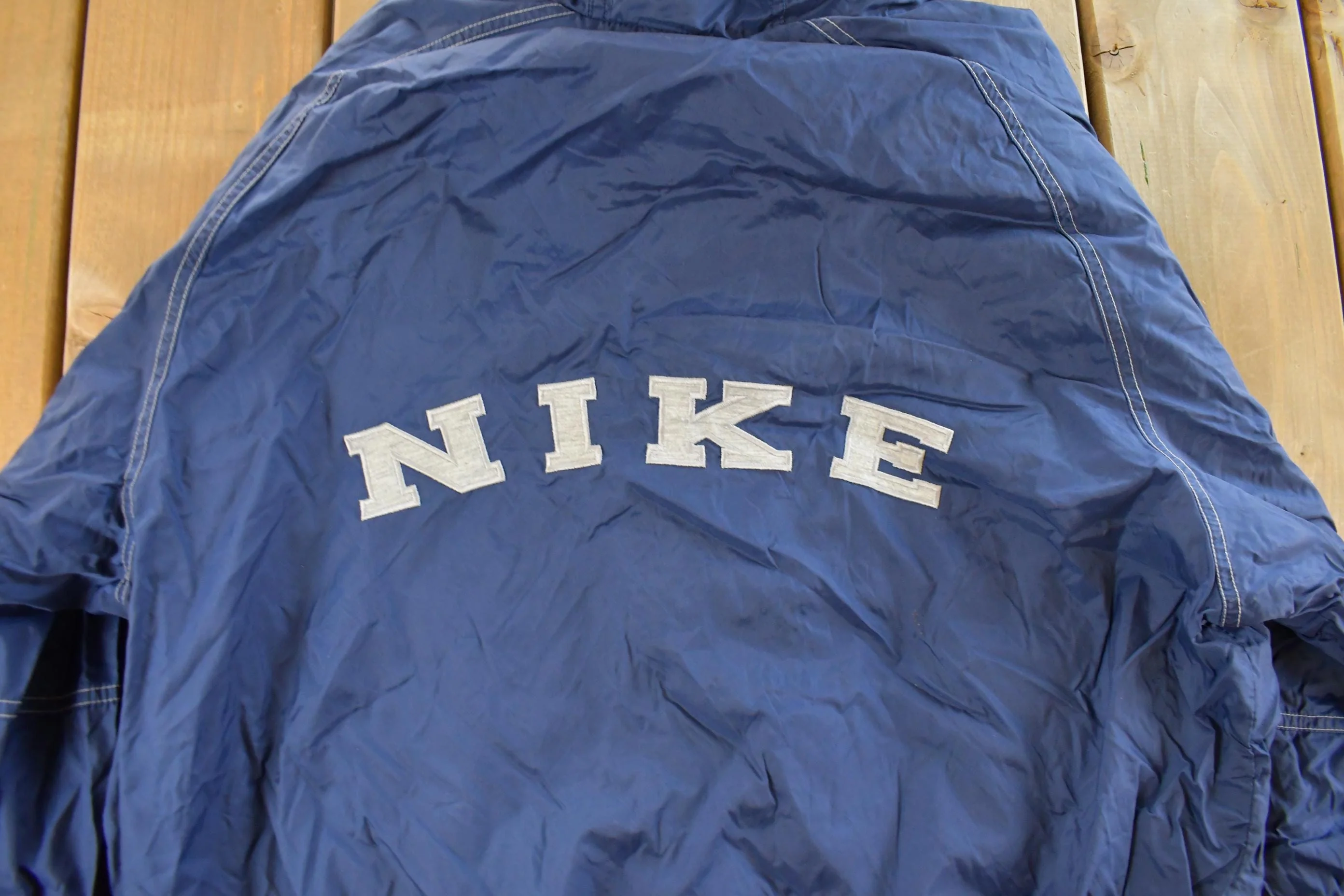 Vintage 1990s Nike Mini Swoosh Hooded Windbreaker Jacket Men's Large - Image 6