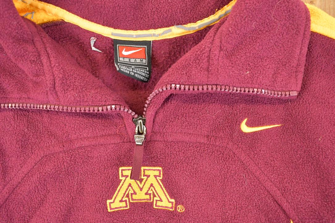 Vintage 1990s Nike Minnesota University Quarter Zip Fleece Outdoorsman Sweater Men's M - Image 3