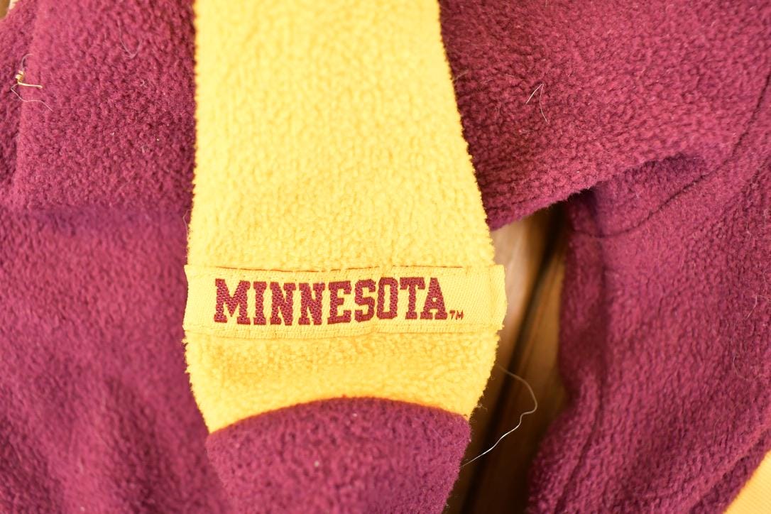 Vintage 1990s Nike Minnesota University Quarter Zip Fleece Outdoorsman Sweater Men's M - Image 5