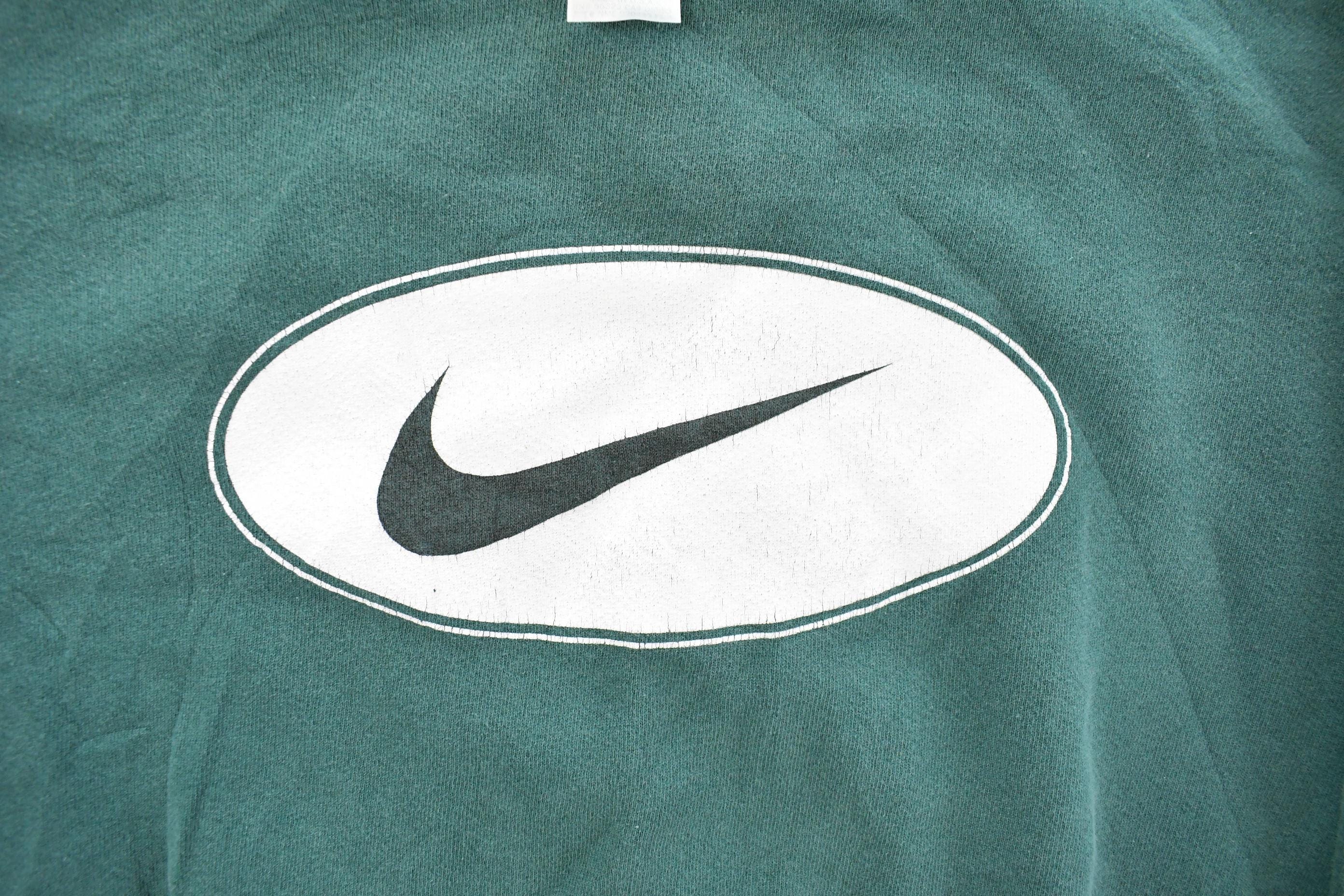 Vintage 1990s Nike Swoosh Crewneck Sweatshirt Men's Large - Image 4