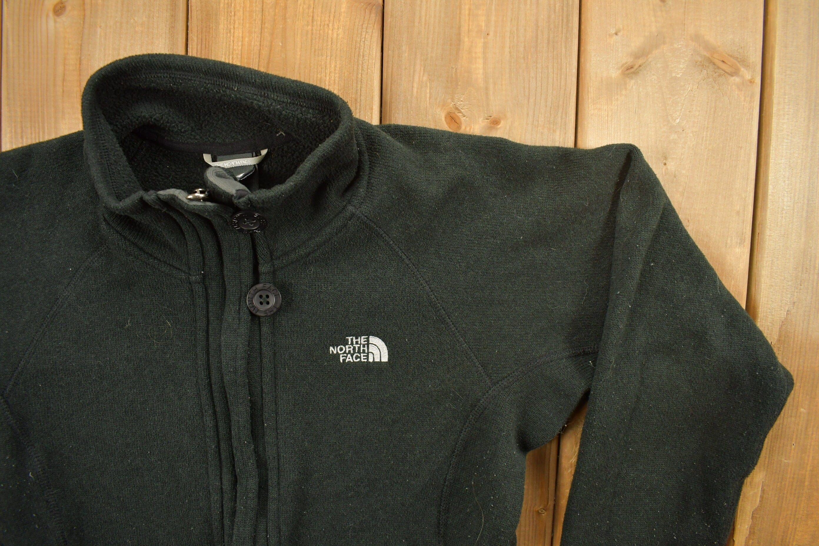 Vintage 1990s North Face Button Fleece Zip Up Sweater Women's XS - Image 3