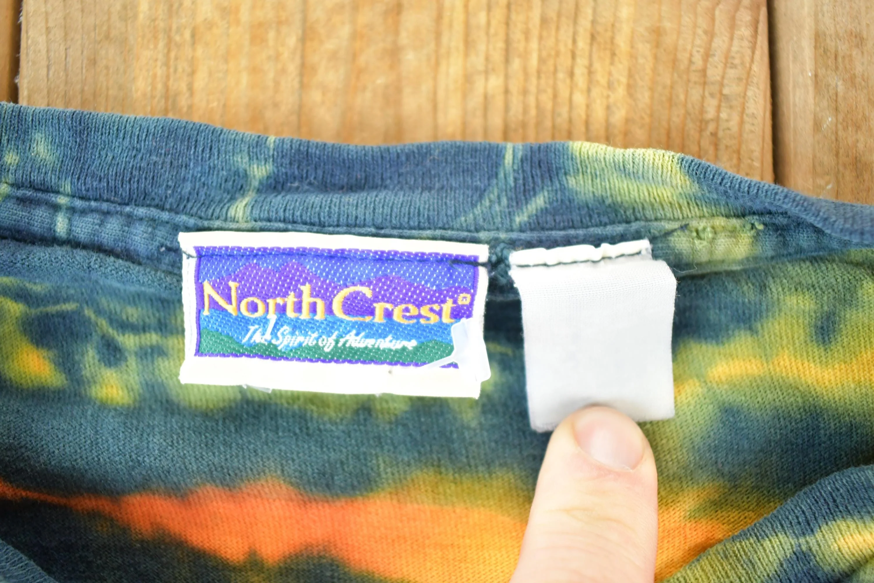 Vintage 1990s Northcrest Tye Dye Crewneck Argyle Dragon Sweatshirt Mens L - Image 4