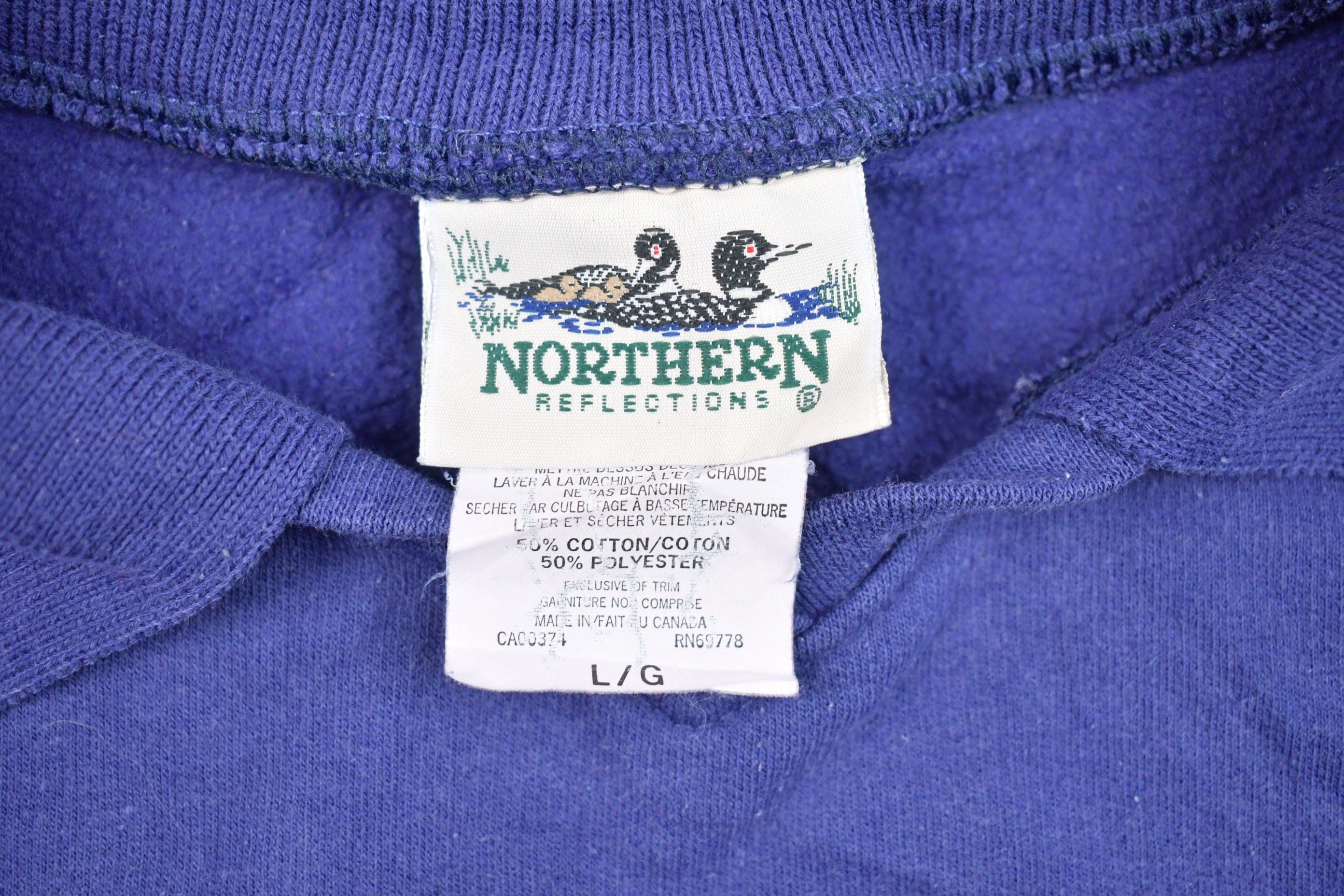 Vintage 1990s Northern Reflections Collared Crewneck Sweatshirt Men's Large - Image 3