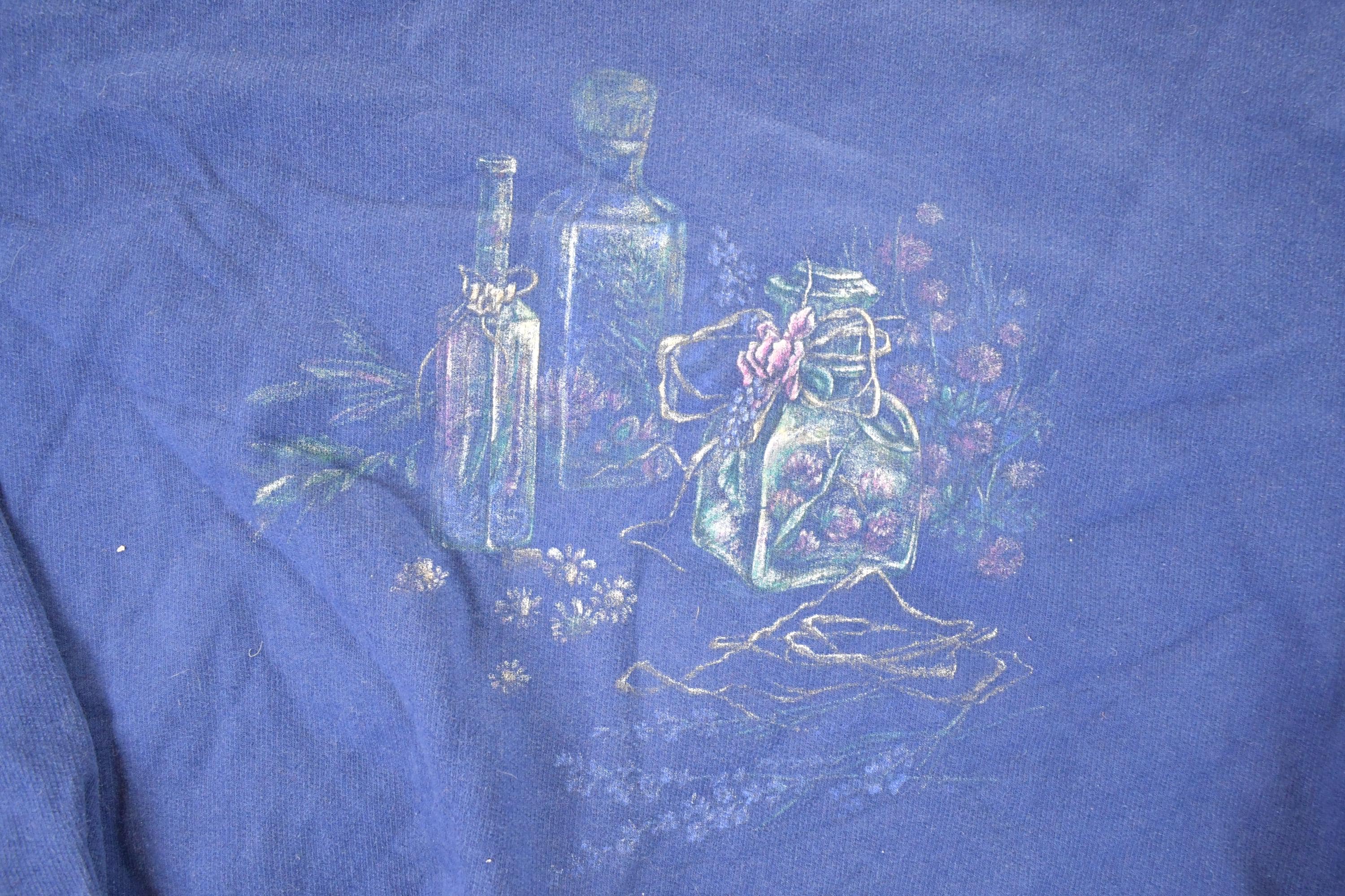 Vintage 1990s Northern Reflections Flower Glass Cute Cartoon Crewneck Sweatshirt Women's L - Image 3