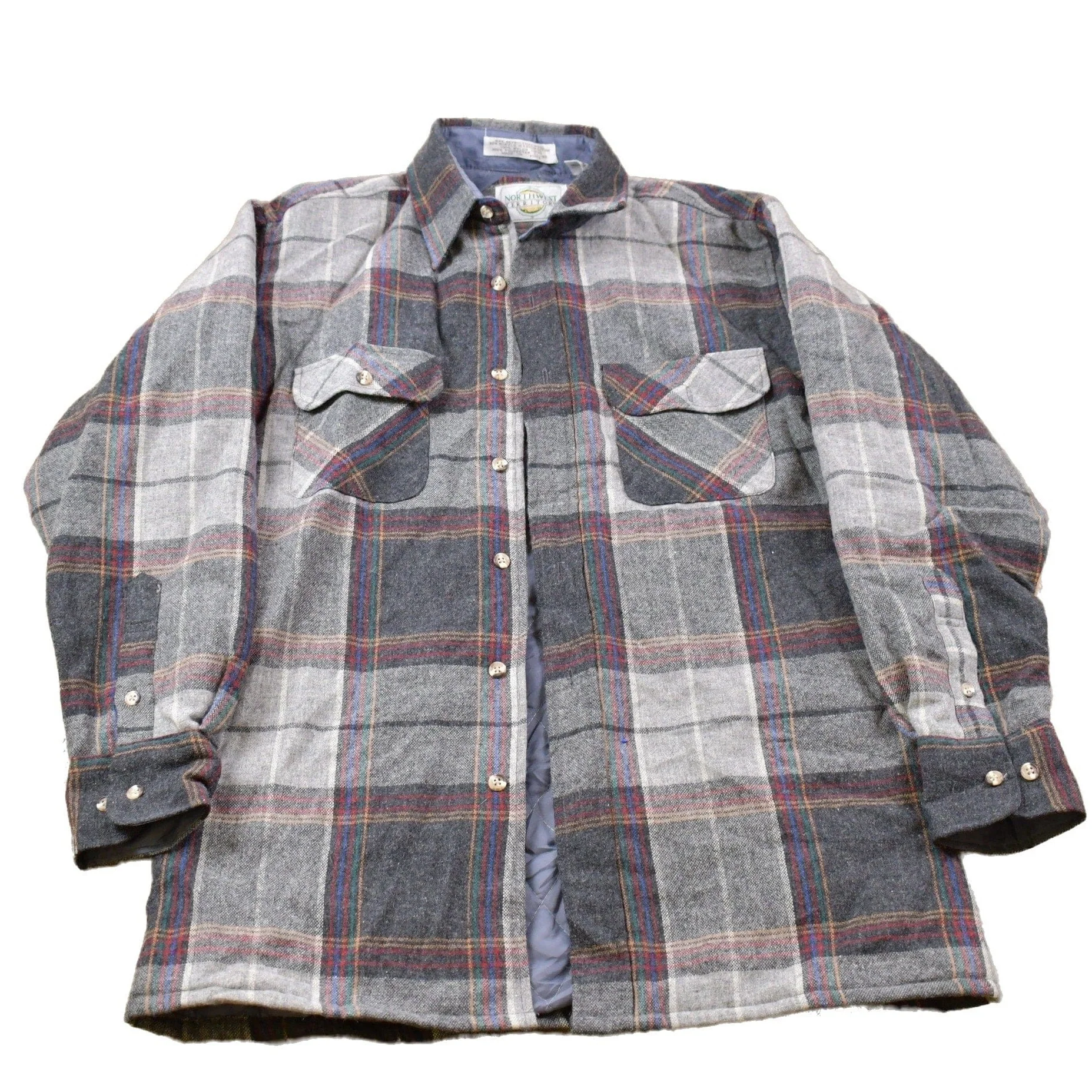 Vintage 1990s Northwest Territory Lined Plaid Button Up Shirt Men's Medium