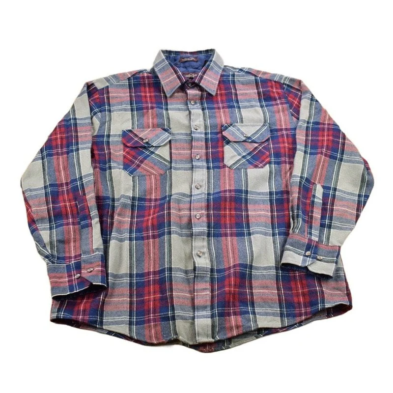Vintage 1990s Northwest Territory Plaid Flannel Button Up Shirt Men's XL
