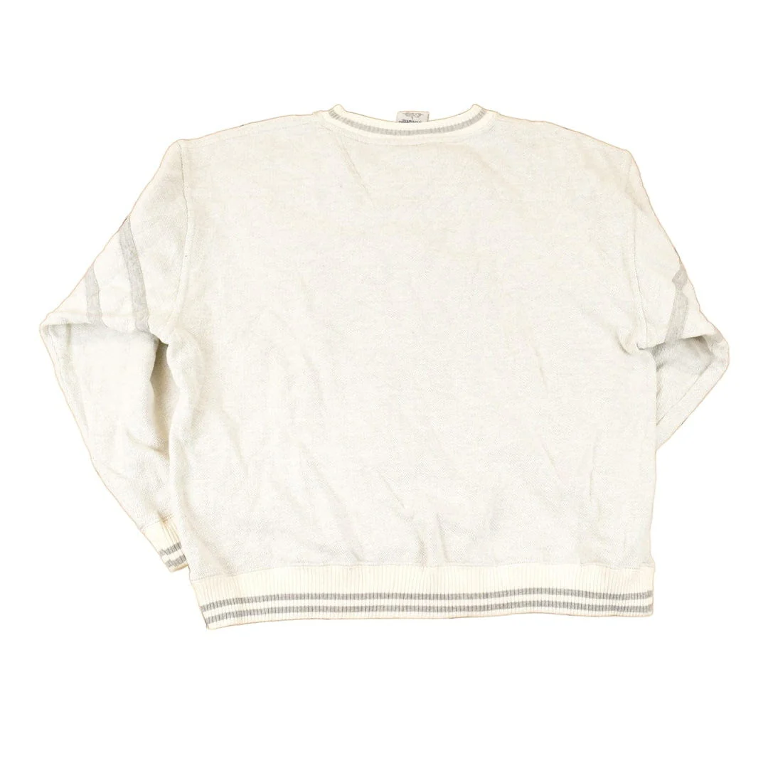 Vintage 1990s Notre Dame Embroidered University V Neck Sweatshirt Men's L - Image 2