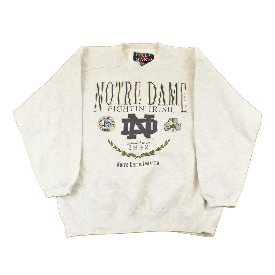 Vintage 1990s Notre Dame University Collegiate Crewneck Sweatshirt Men's Large