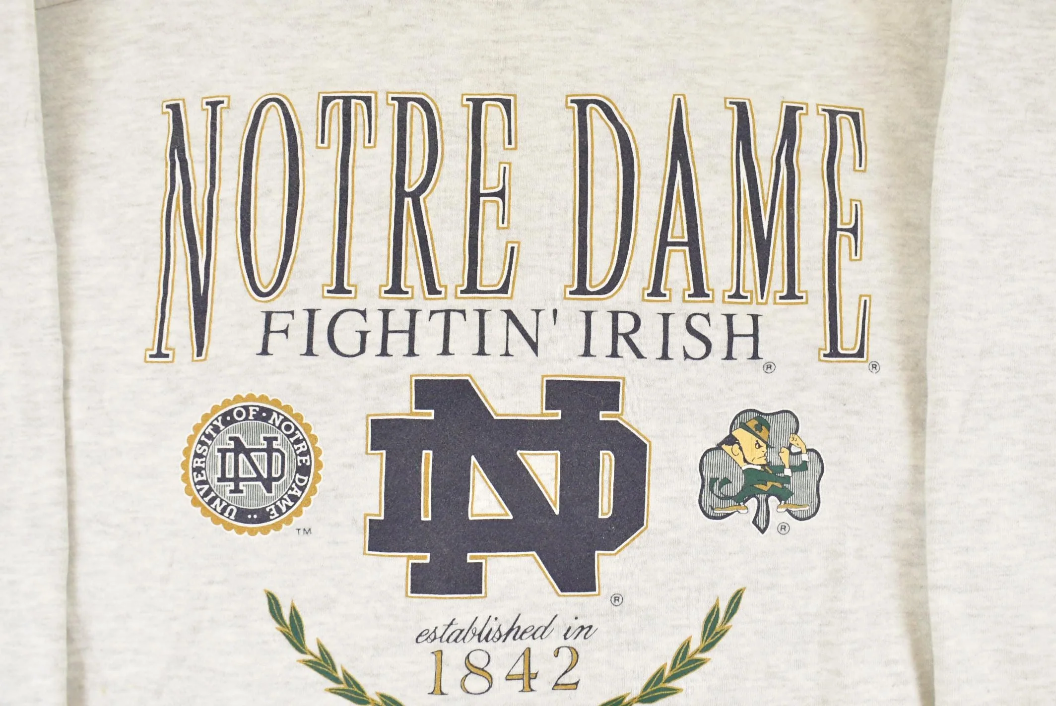 Vintage 1990s Notre Dame University Collegiate Crewneck Sweatshirt Men's Large - Image 3