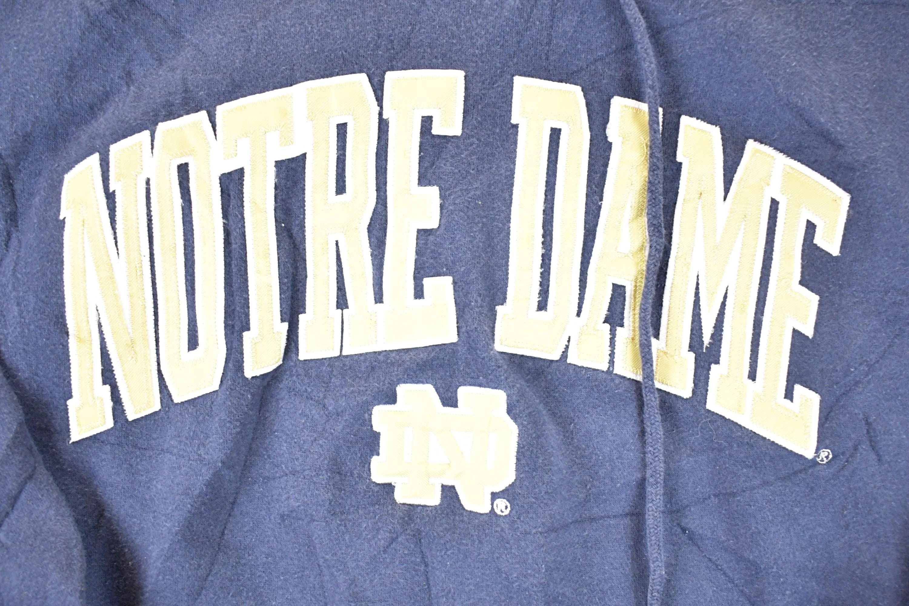 Vintage 1990s Notre Dame University Hoodie Sweater Men's L - Image 3