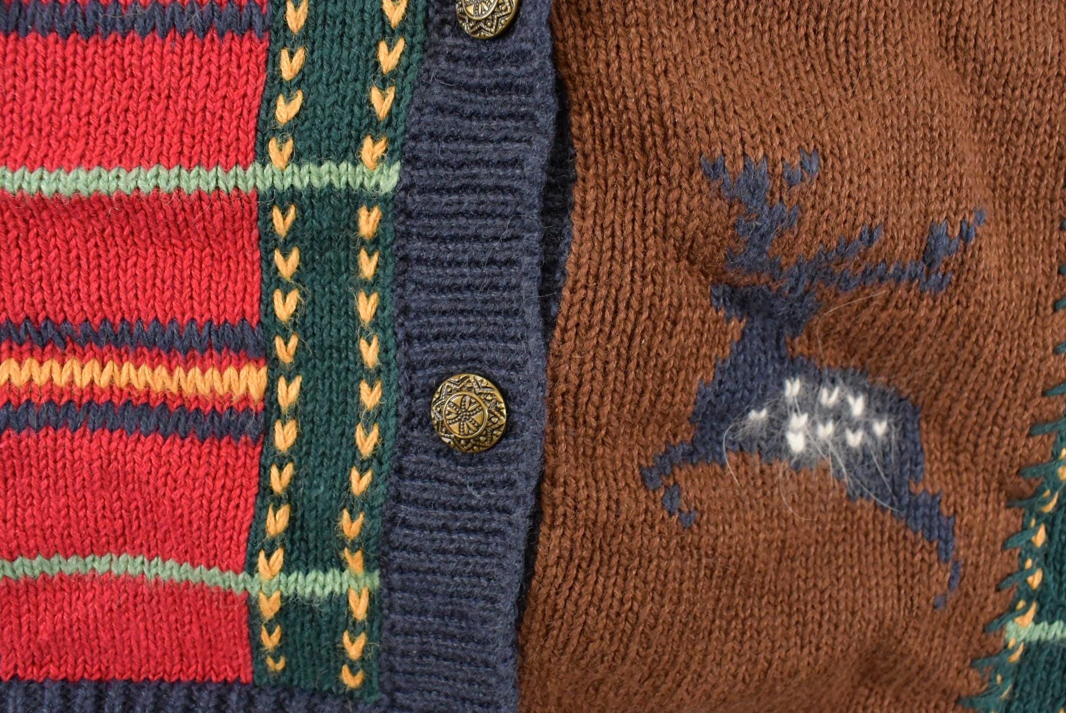 Vintage 1990s Nutcracker Christmas Theme Knit Cardigan Sweater Vest Women's Small - Image 5