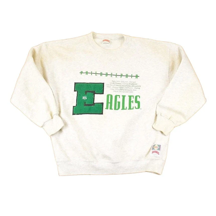 Vintage 1990s Nutmeg Philadelphia Eagles Embroidered NFL Crewneck Sweatshirt Mens L