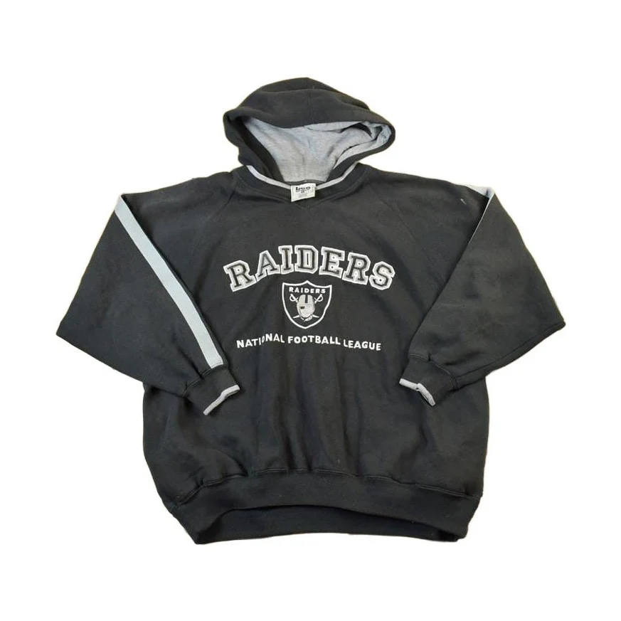 Vintage 1990s Oakland Raiders NFL Football Lee Sport Hooded Sweater Jacket Men's XL