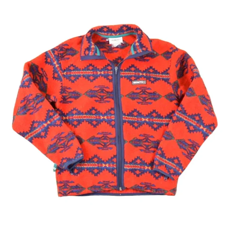 Vintage 1990s Obermeyer Aztec AOP Fleece Outdoorsman Sweater Men's S
