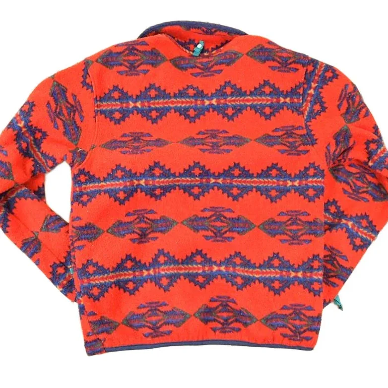 Vintage 1990s Obermeyer Aztec AOP Fleece Outdoorsman Sweater Men's S - Image 2