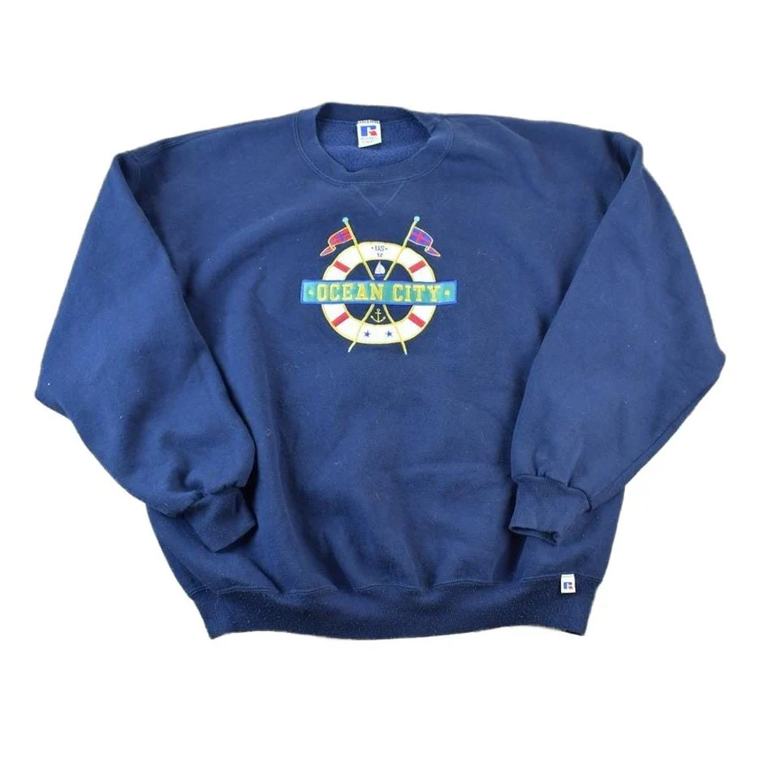Vintage 1990s Ocean City Crewneck Sweatshirt Made In USA Men's XL