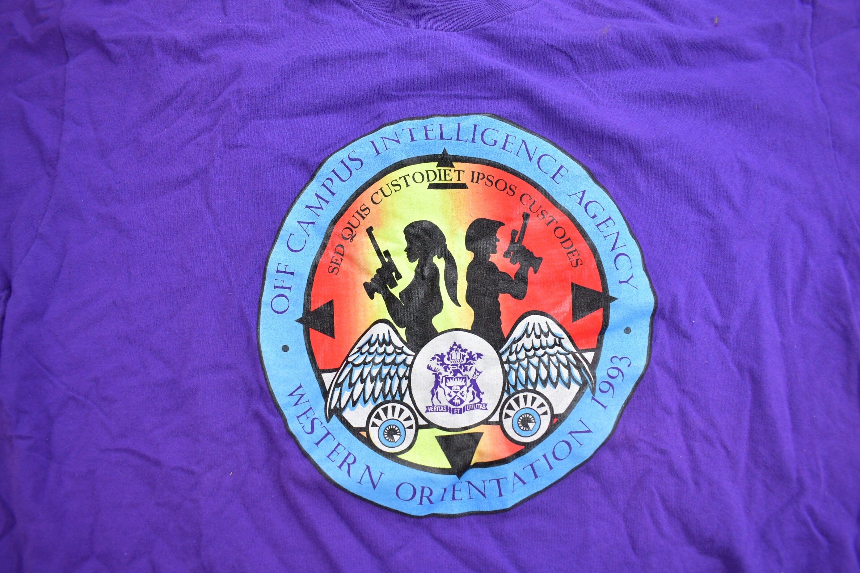 Vintage 1990s Off Campus International Agency Western Orientation Graphic T Shirt Men's XL - Image 3