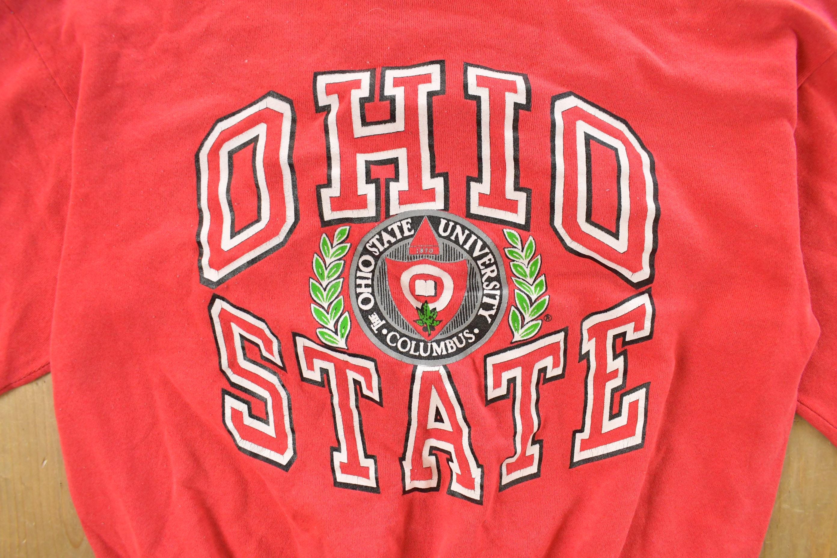 Vintage 1990s Ohio State Buckeyes Short Sleeve Crewneck Sweatshirt Men's Small - Image 3
