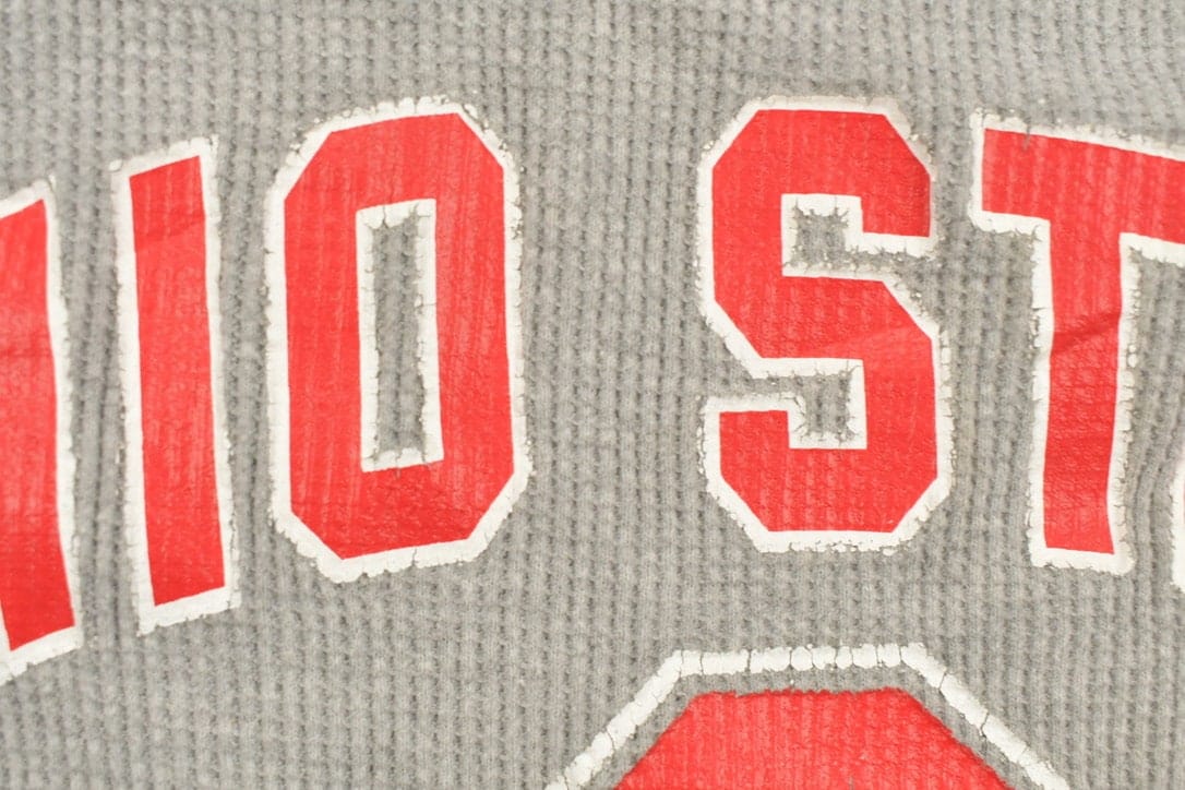 Vintage 1990s Ohio State NFL Thermal Crewneck Sweatshirt Youth Large - Image 6