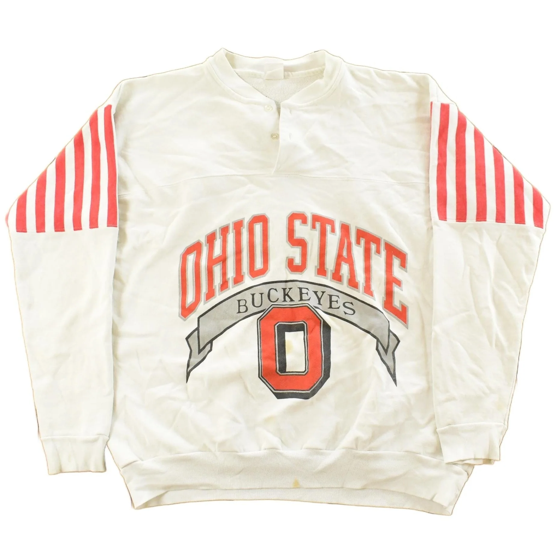 Vintage 1990s Ohio State University Buckeyes Collegiate Henley Sweatshirt Men's Large