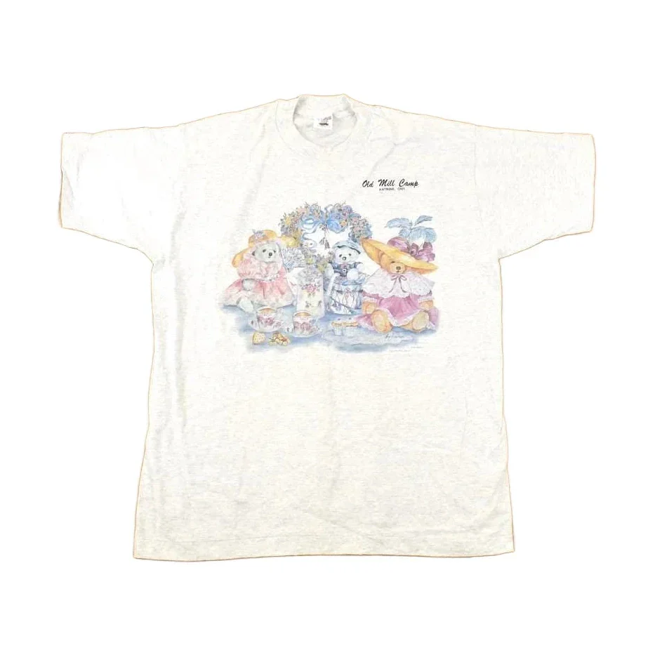 Vintage 1990s Old Mill Camp Cute Stuffed Bunnies Souvenir Travel T-Shirt Women's XL