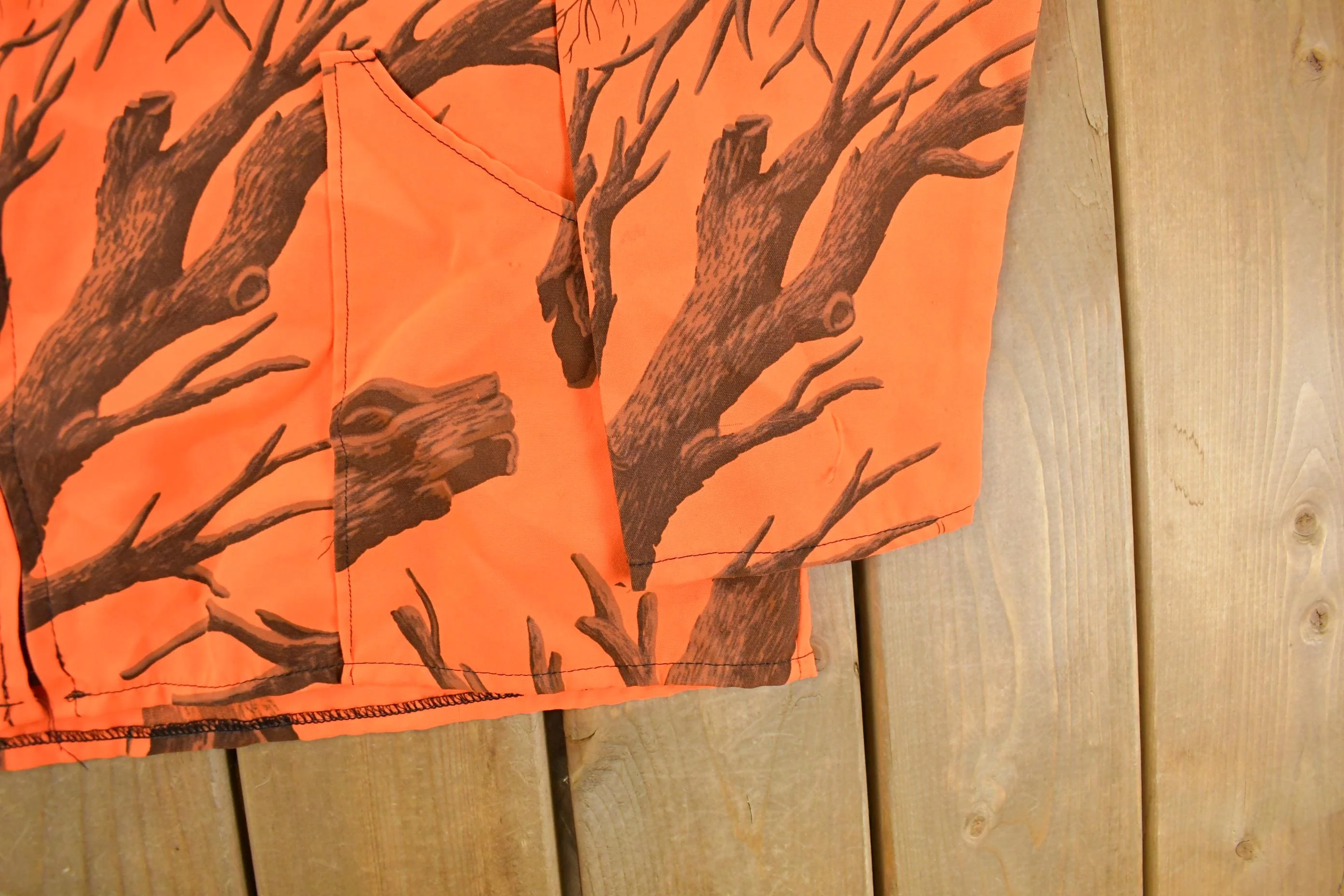 Vintage 1990s Orange Tree Camo Hunting Jacket Men's 2XL - Image 3