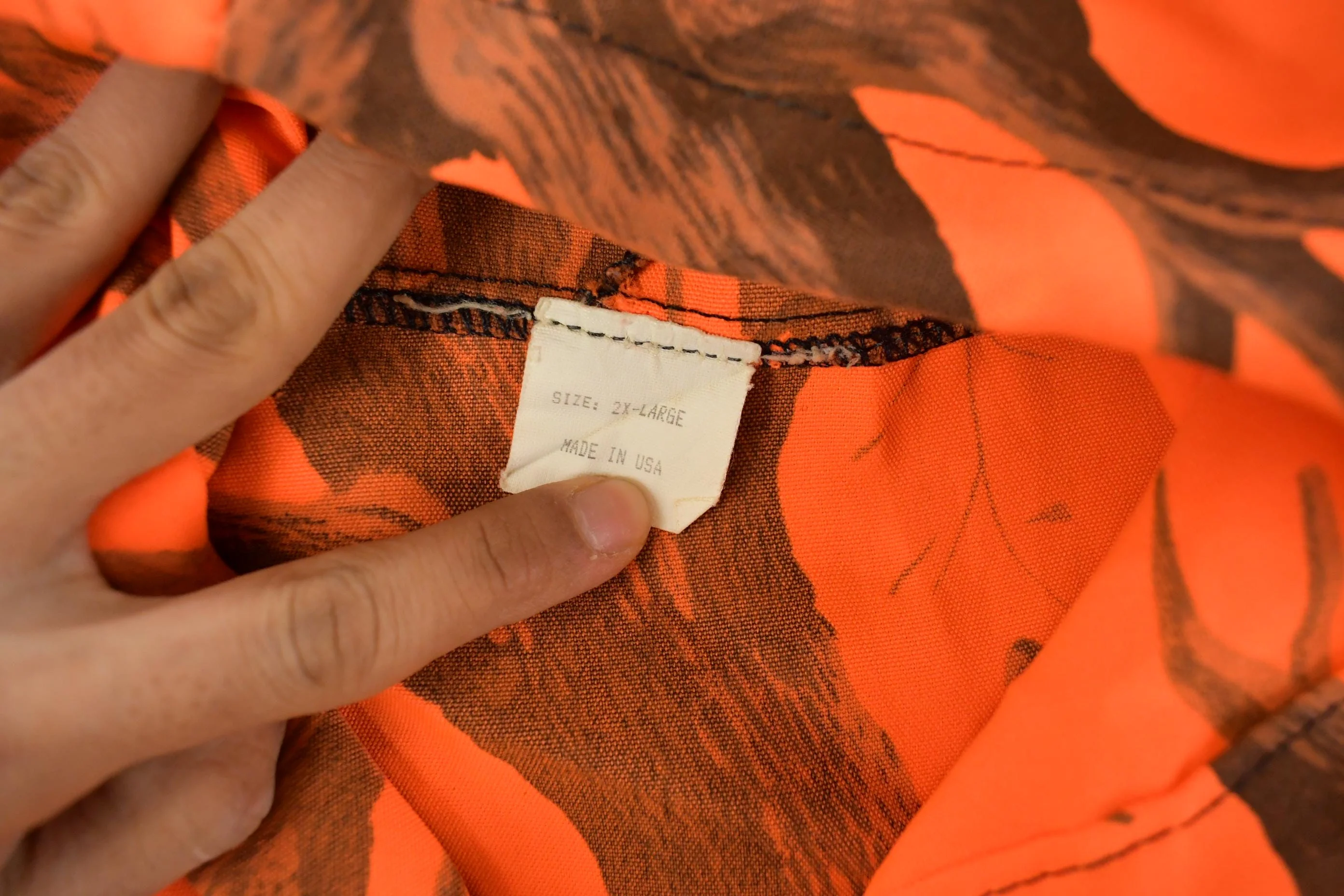 Vintage 1990s Orange Tree Camo Hunting Jacket Men's 2XL - Image 5