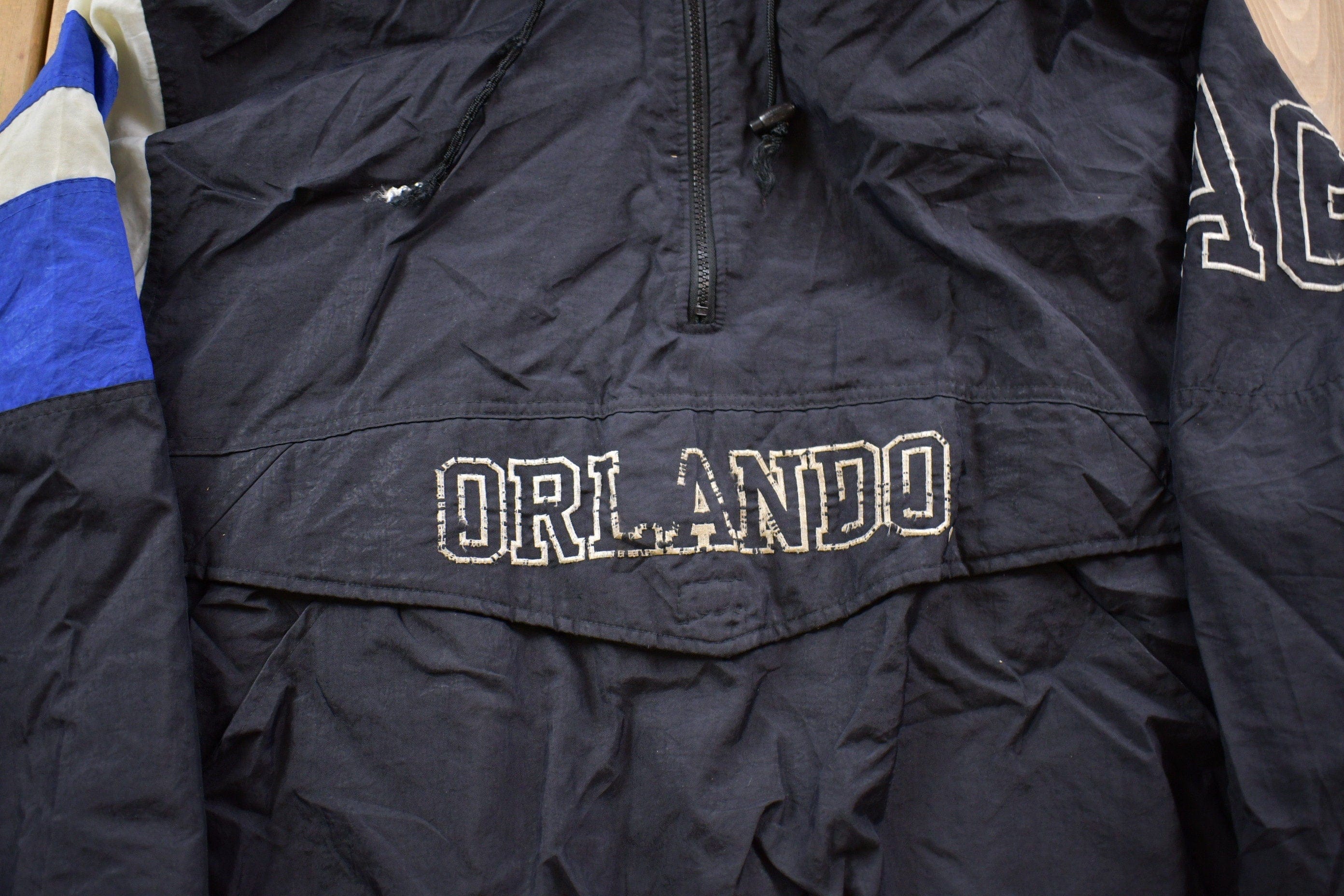 Vintage 1990s Orlando Magic NBA Starter Pro Line Quarter Zip Puffer Jacket Men's Large - Image 3