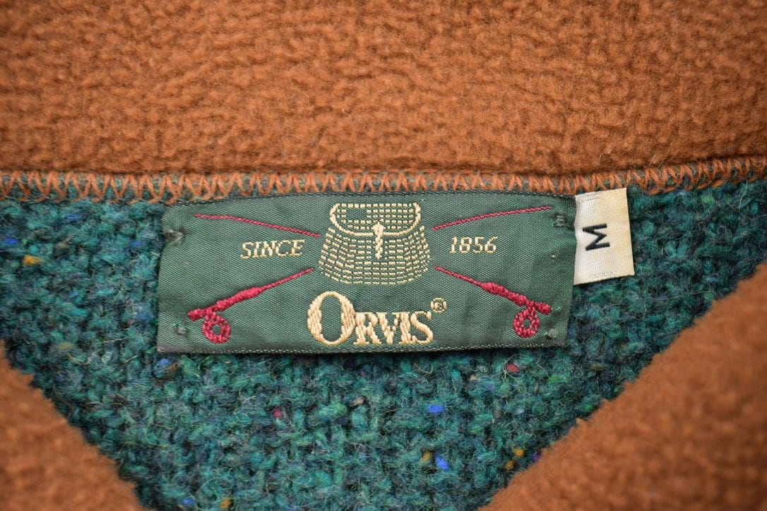 Vintage 1990s Orvis Knitted Quarter Zip Sweater Men's Medium - Image 3