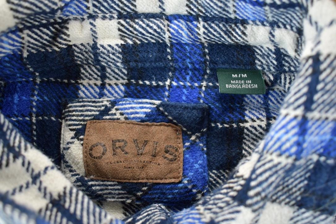 Vintage 1990s Orvis Plaid Western Button Up Shirt Men's M - Image 3