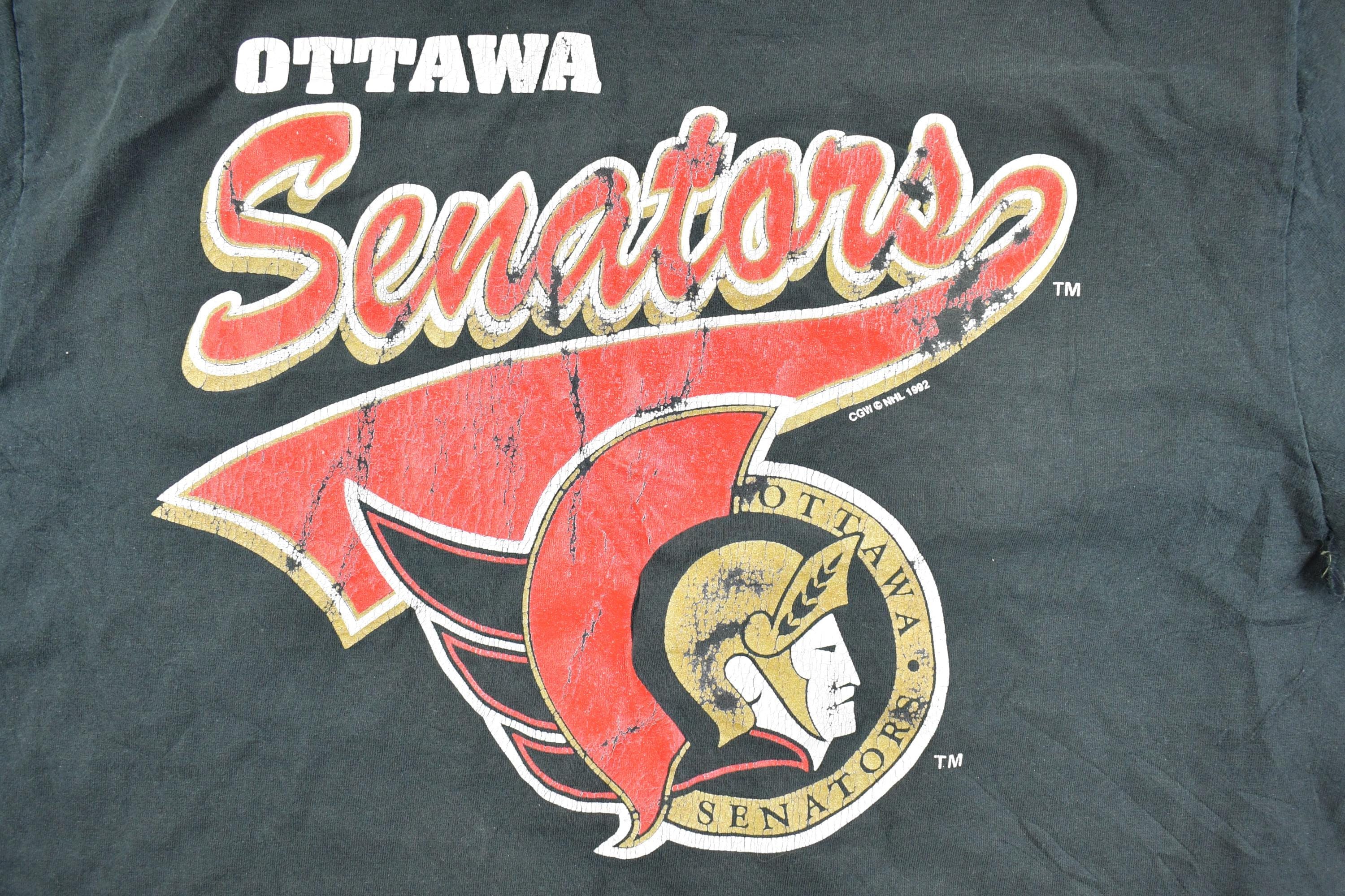 Vintage 1990s Ottawa Senators NHL Graphic T-Shirt Men's Large - Image 3