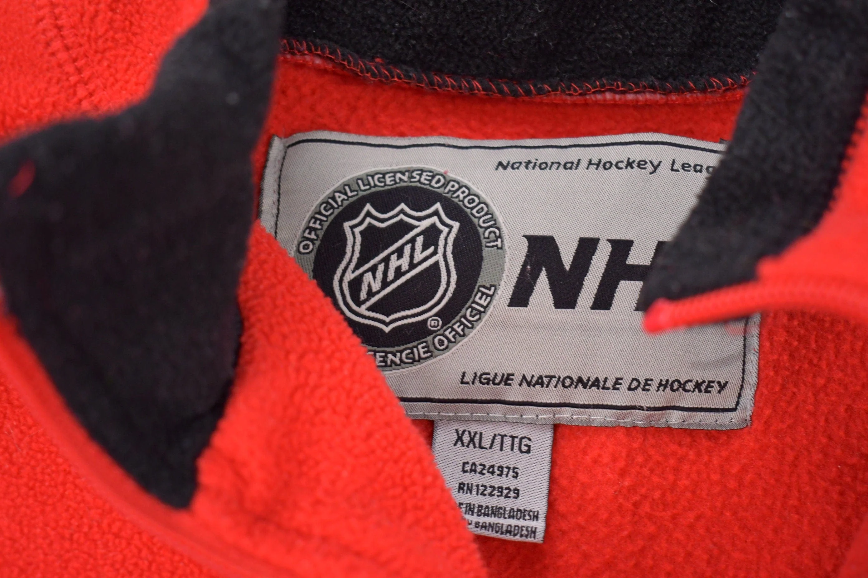Vintage 1990s Ottawa Senators NHL Quarter Zip Embroidered Fleece Sweater Men's 2XL - Image 4