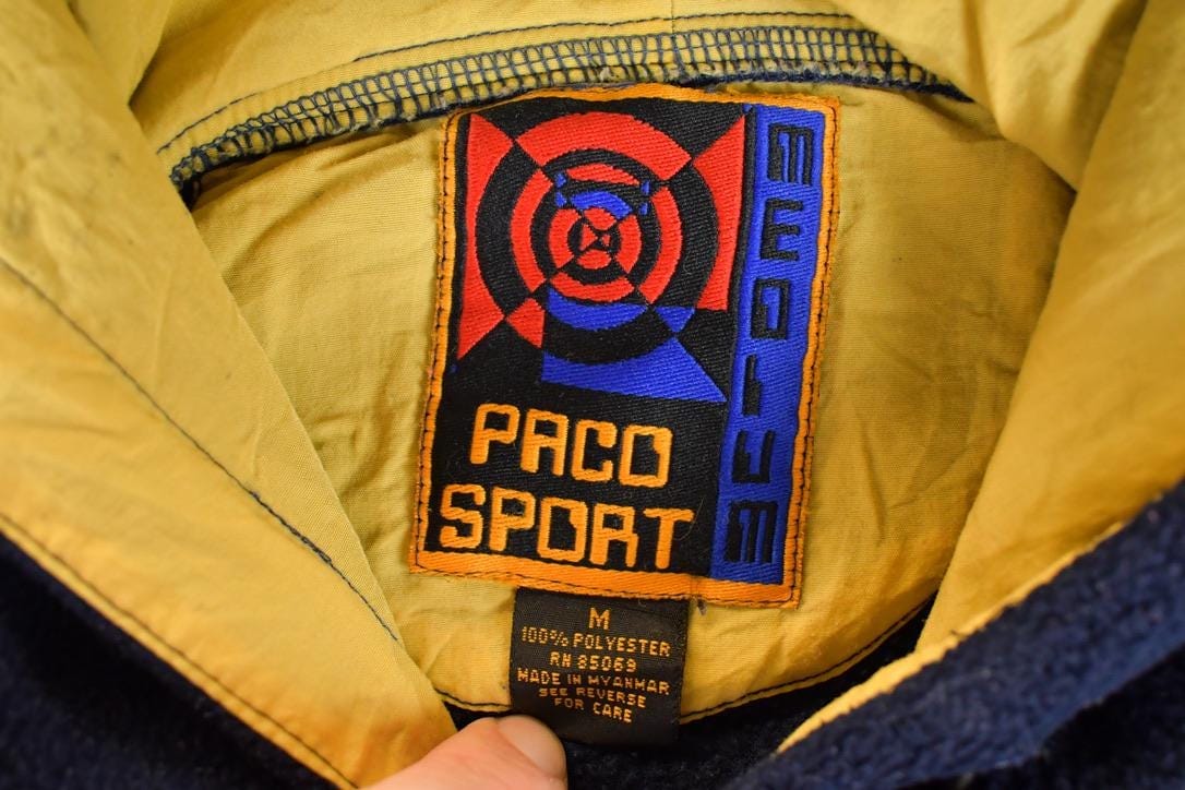Vintage 1990s Paco Sport Fleece Outdoorsman Hoodie Sweater Men's L - Image 6
