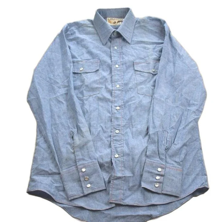 Vintage 1990s Pardner Jean Western Style Snap Button Up Rodeo Shirt Men's XL